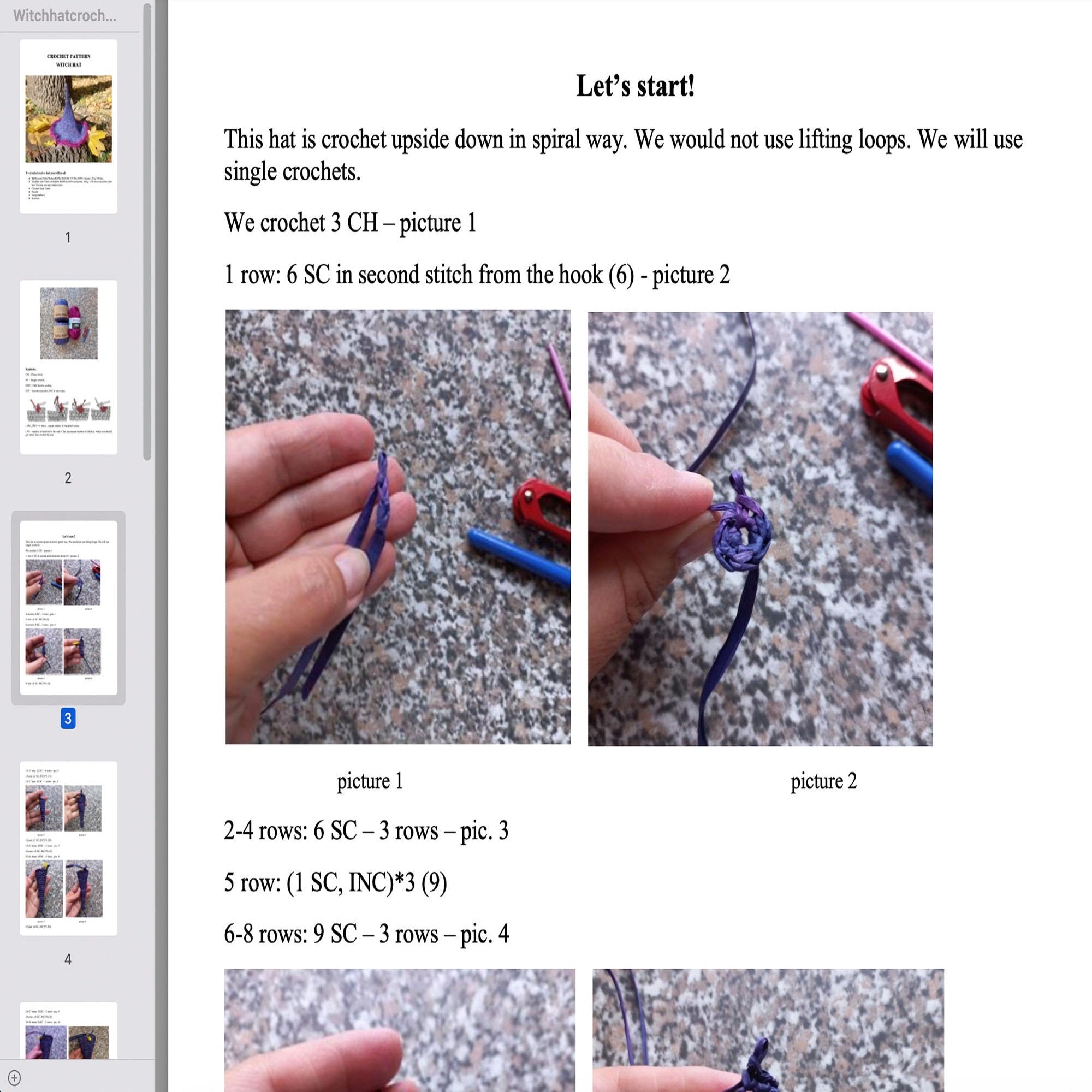 WITCH HAT Crochet Pattern (skill level beginner)