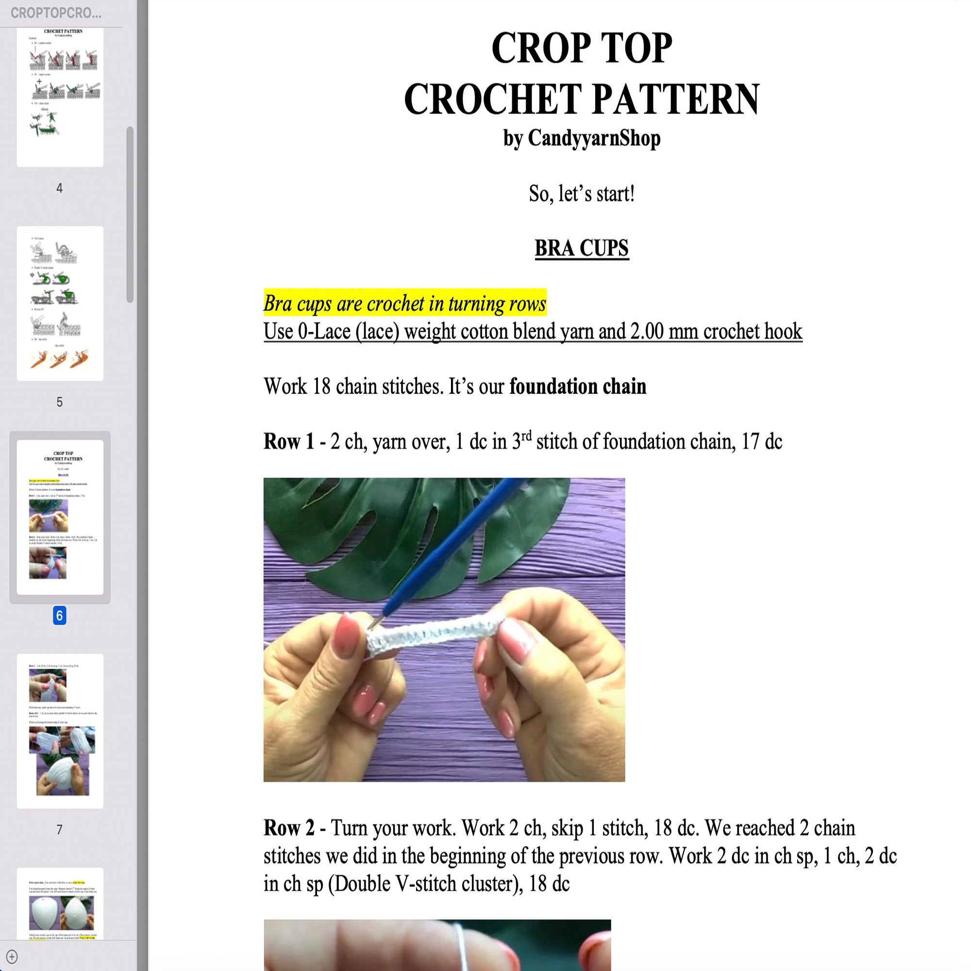 TANK TOP Crochet Pattern (skill level intermediate)
