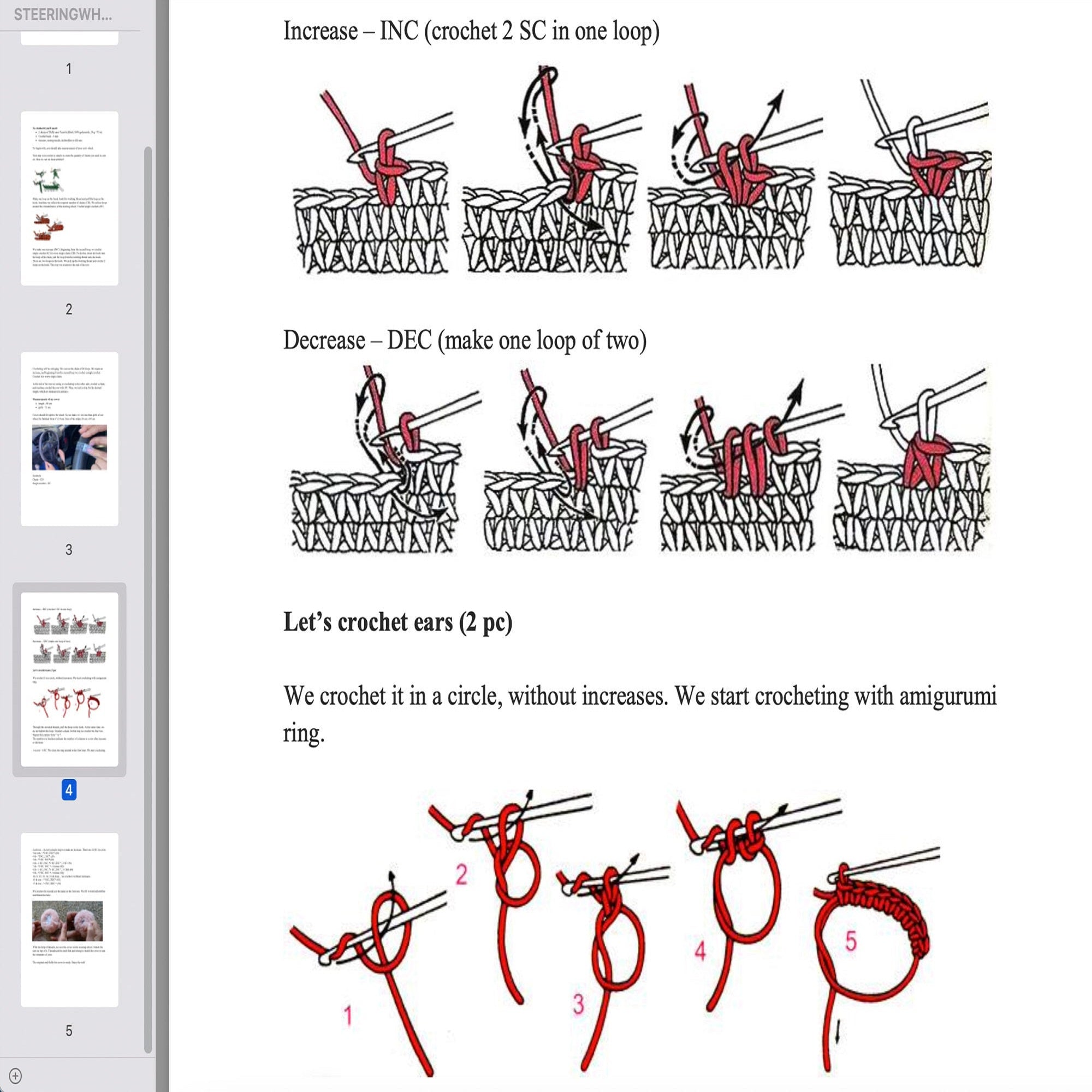 STEERING WHEEL COVER Crochet Pattern (skill level beginner)