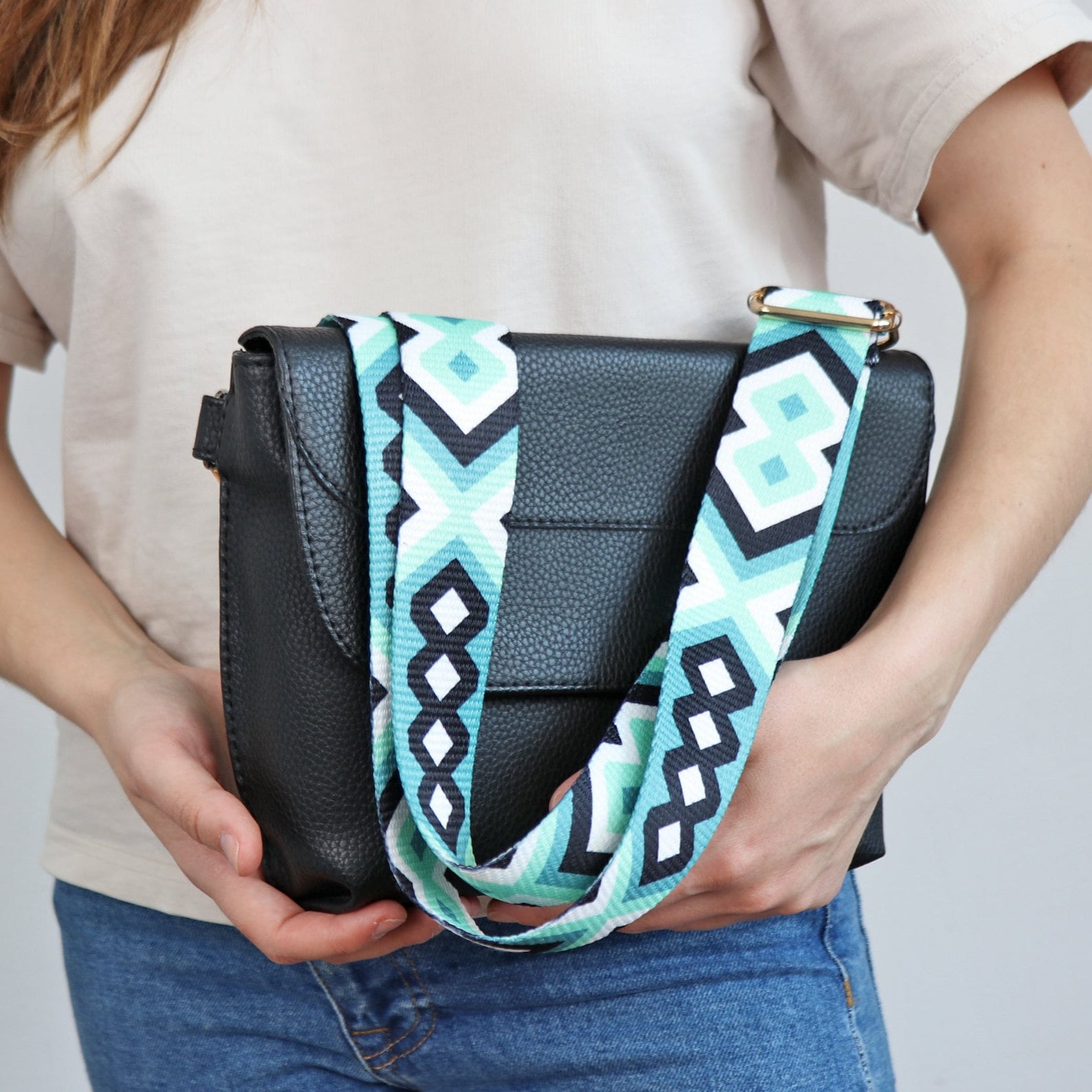 2 Inch WIDE HANDBAG STRAP, Cotton Canvas Nylon Bag Strap, Guitar Strap, Purse Strap, Gold Hardware, Colorful Crossbody Chain, Backpack Strap