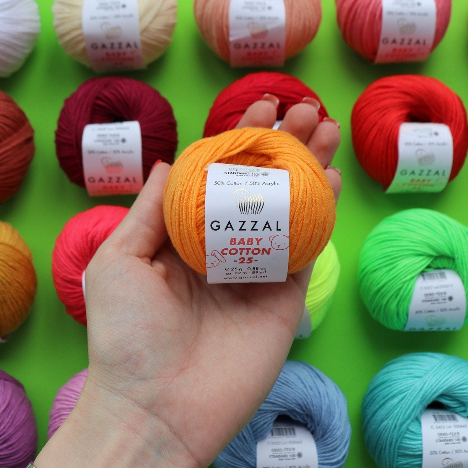 COTTON BLEND YARN. Mini Skeins. Amigurumi Cotton Yarn. Gazzal Baby Cotton. Summer Yarn. Cotton Acrylic blend Yarn. Crochet Yarn. Dress Yarn.