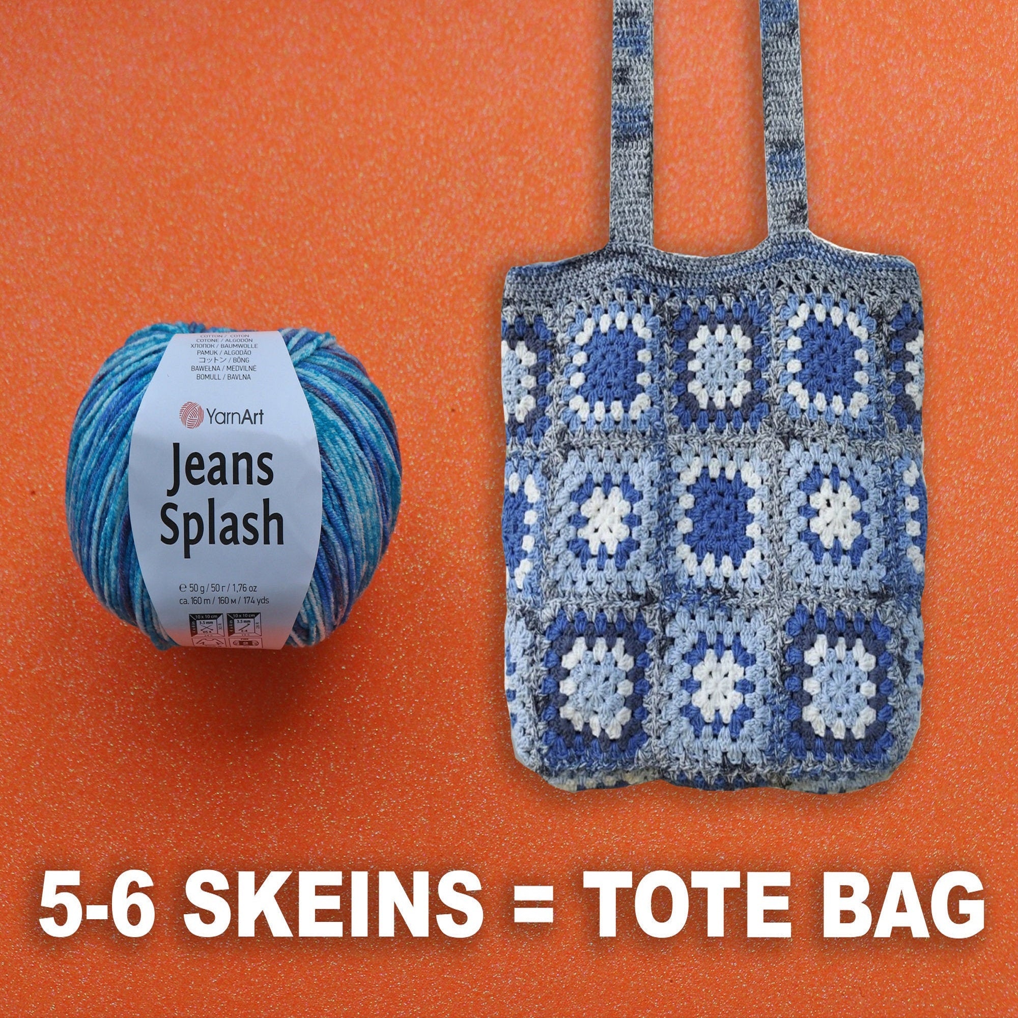 YarnArt Jeans Splash, 8 colors, 1.76 oz / 174 yds