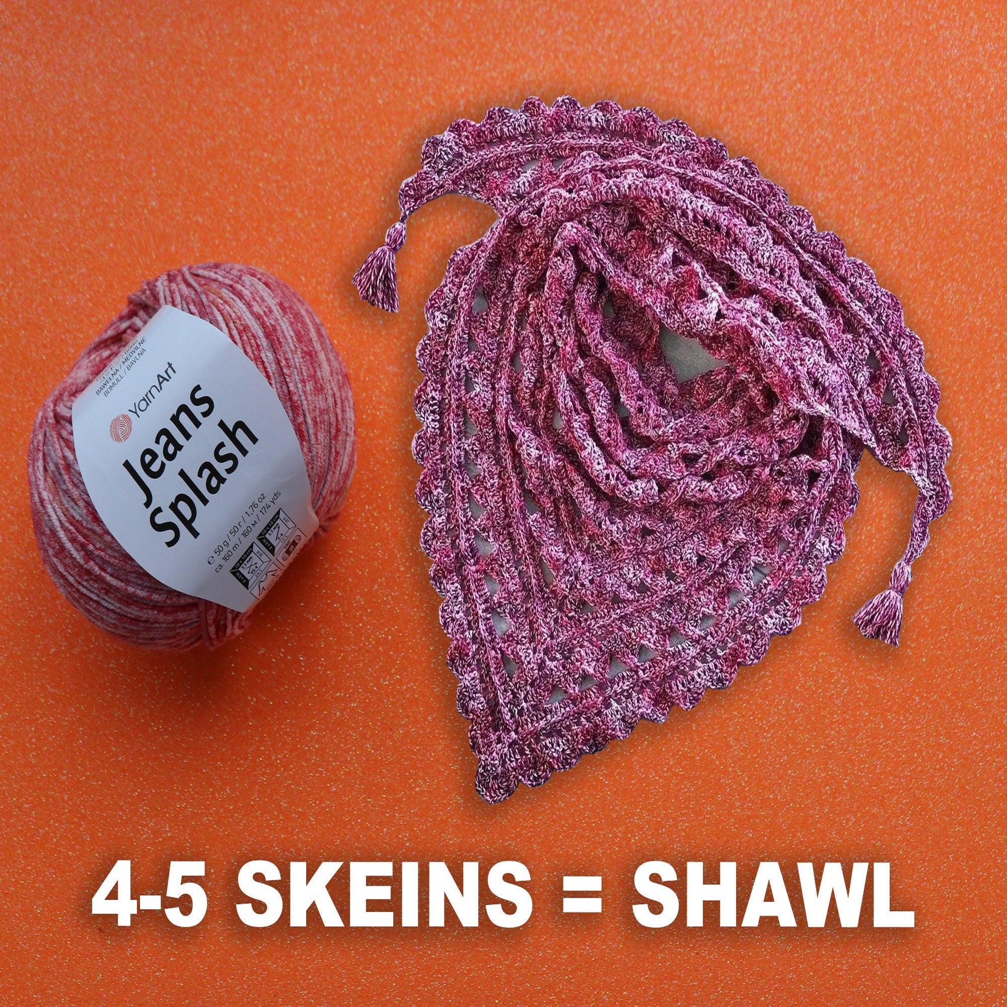 YarnArt Jeans Splash, 8 colors, 1.76 oz / 174 yds