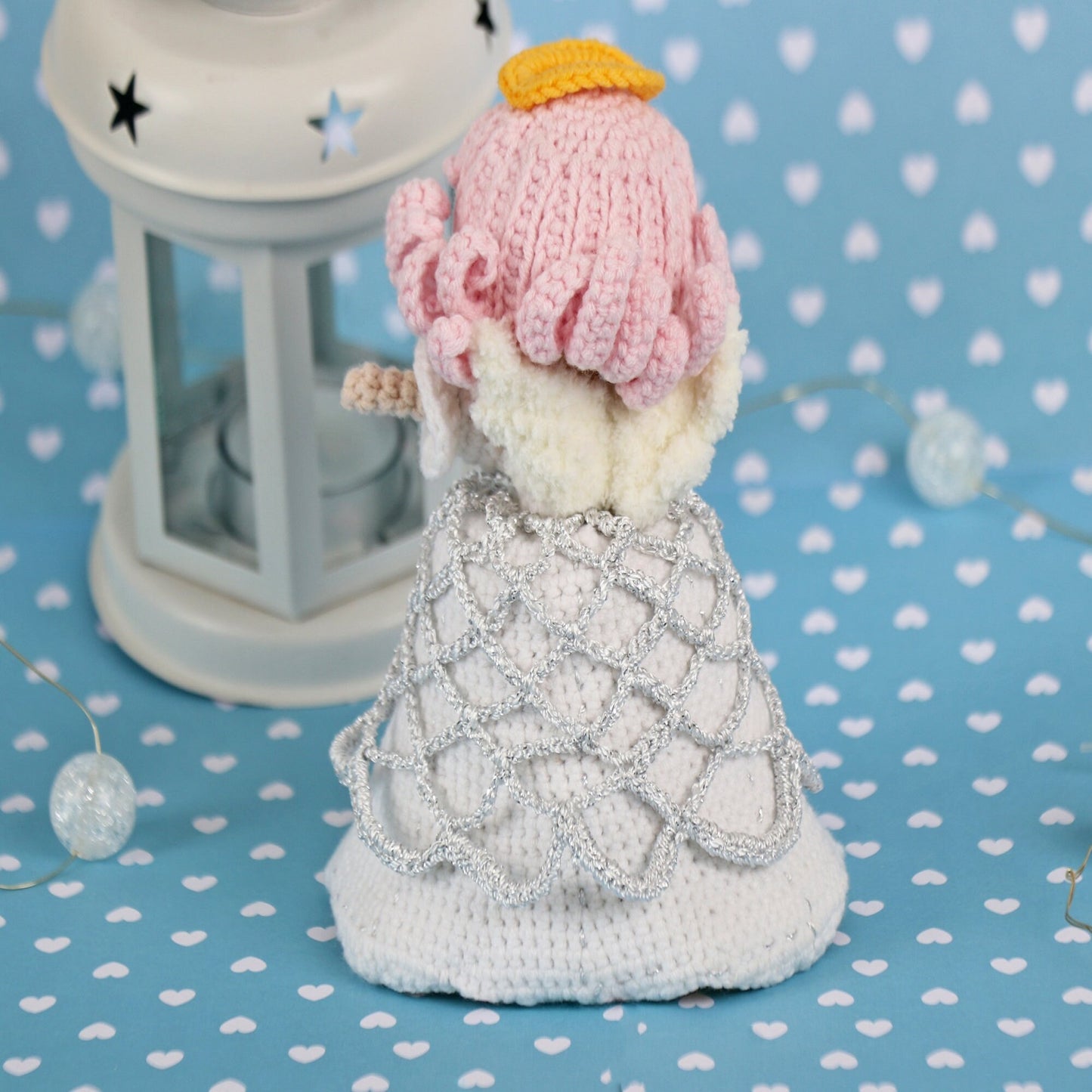 Crochet pattern reversible angel bell-doll, US standard terms, Skill level beginner