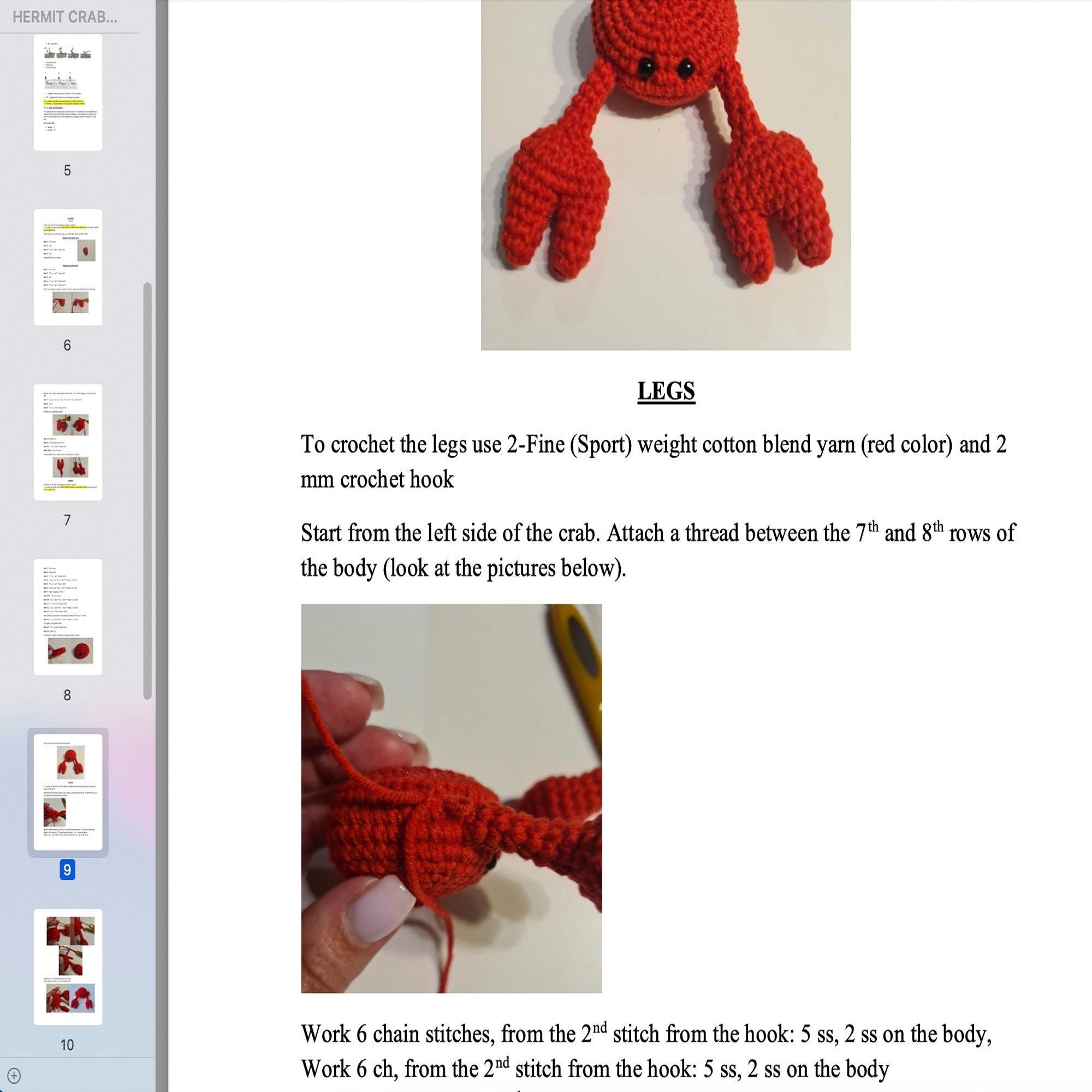 HERMIT CRAB Crochet Pattern (skill level intermediate)