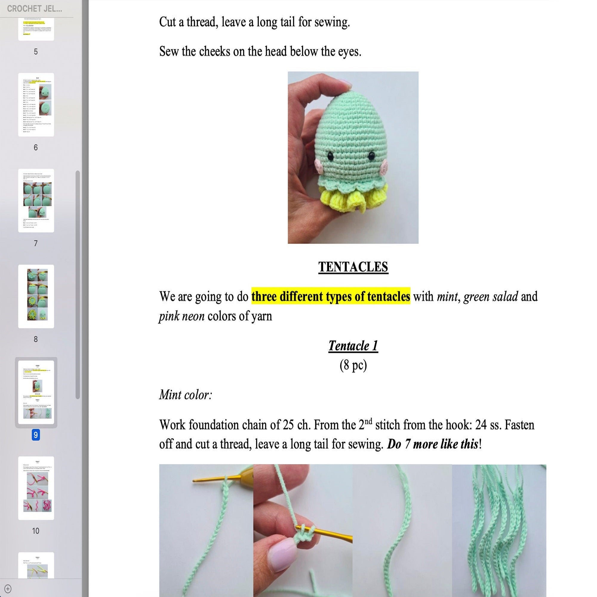 OCTOPUS Crochet Pattern (skill level intermediate)