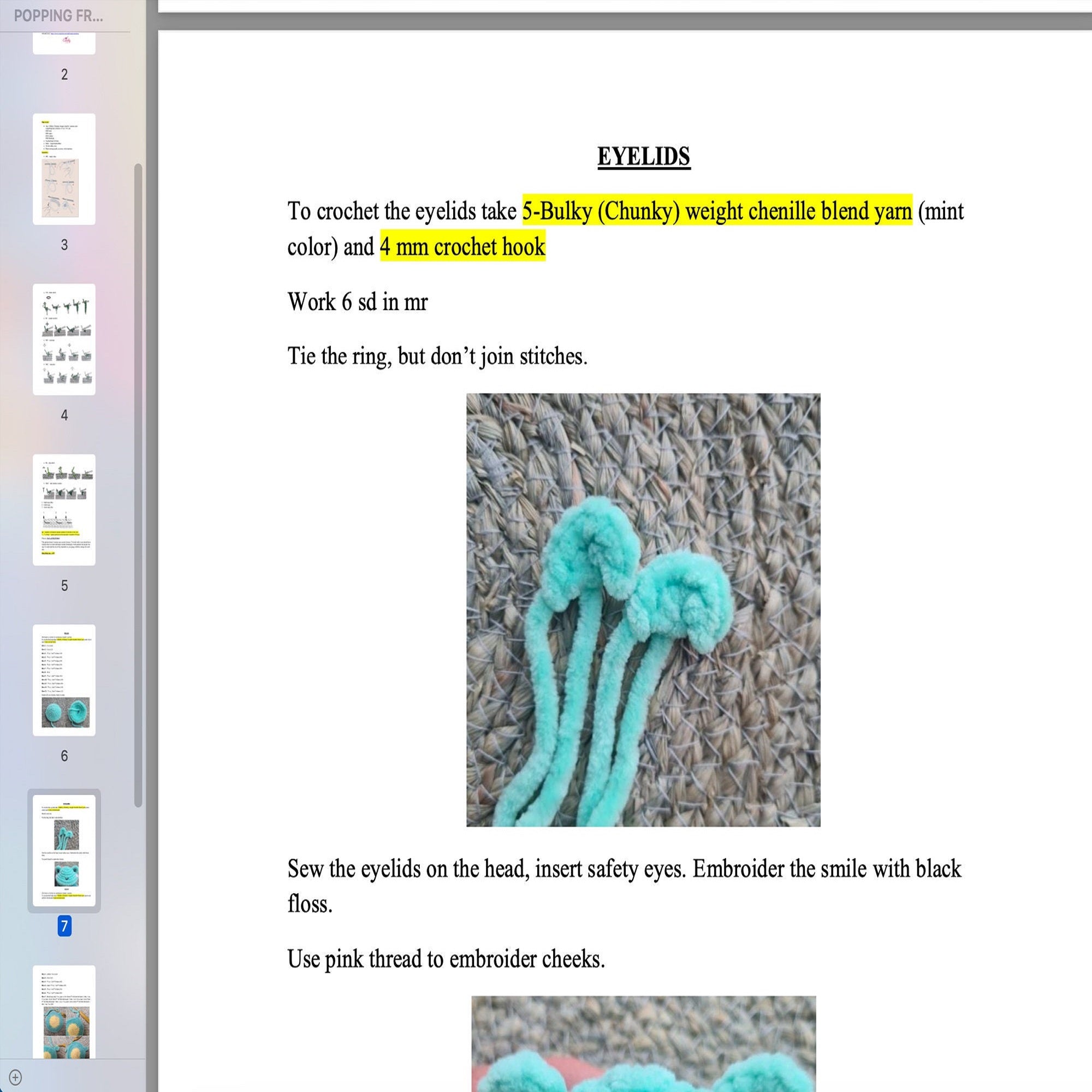 FROG POP Crochet Pattern (skill level beginner)