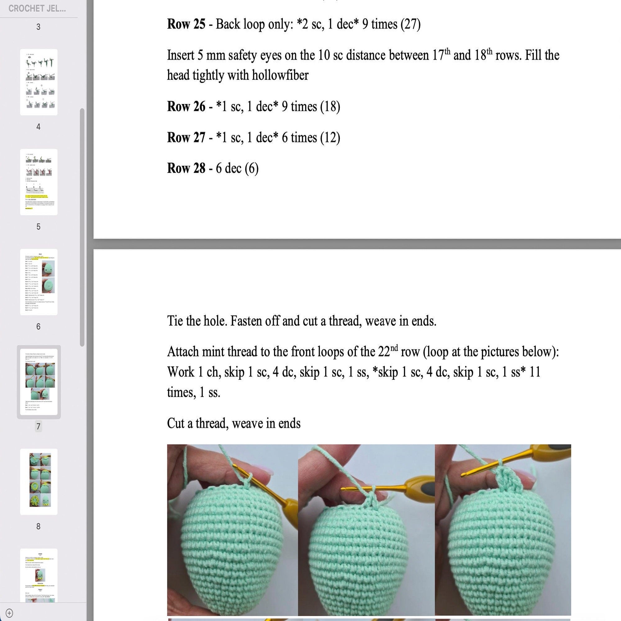 OCTOPUS Crochet Pattern (skill level intermediate)