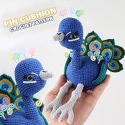 PEACOCK Crochet Pattern Amigurumi PIN CUSHION, Amigurumi Peacock, Easy Crochet Pin Cushion, Diy Crochet Project for Home Decor, Pdf Pattern
