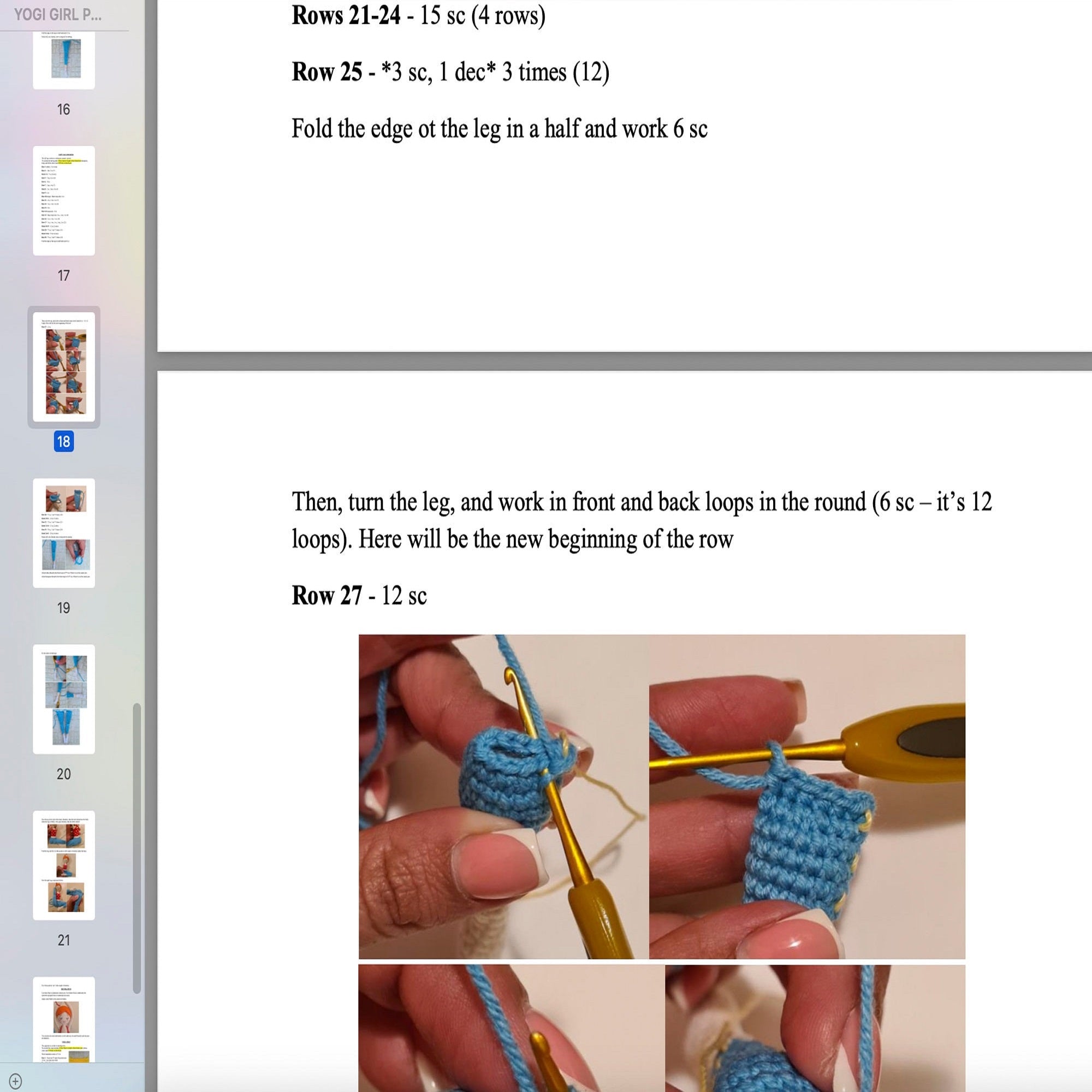 YOGI GIRL Crochet Pattern (skill level intermediate)