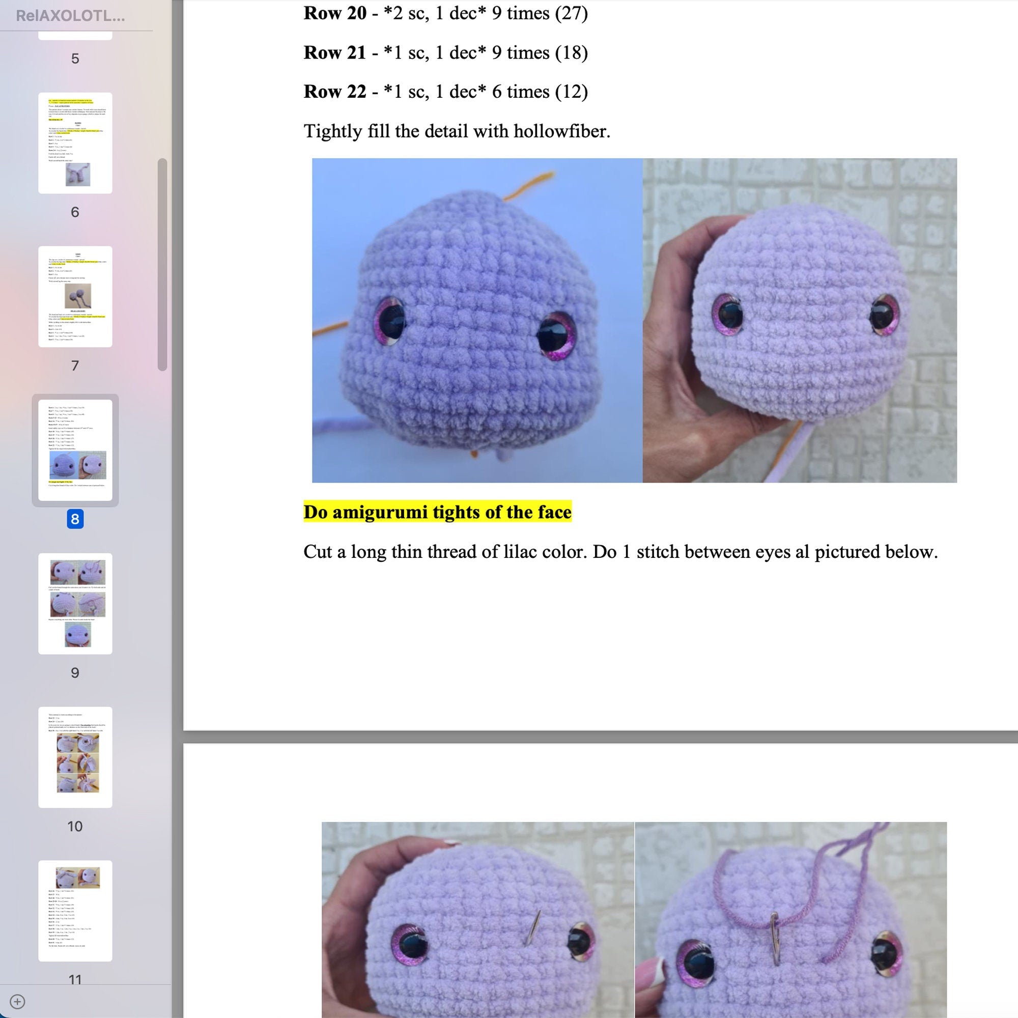 Crochet Pattern Cute Axolotl, Relaxolotl Digital Crochet Plushie Toy Pattern, Amigurumi Axolotl Pattern, Amigurumi Axolotl, PDF Pattern