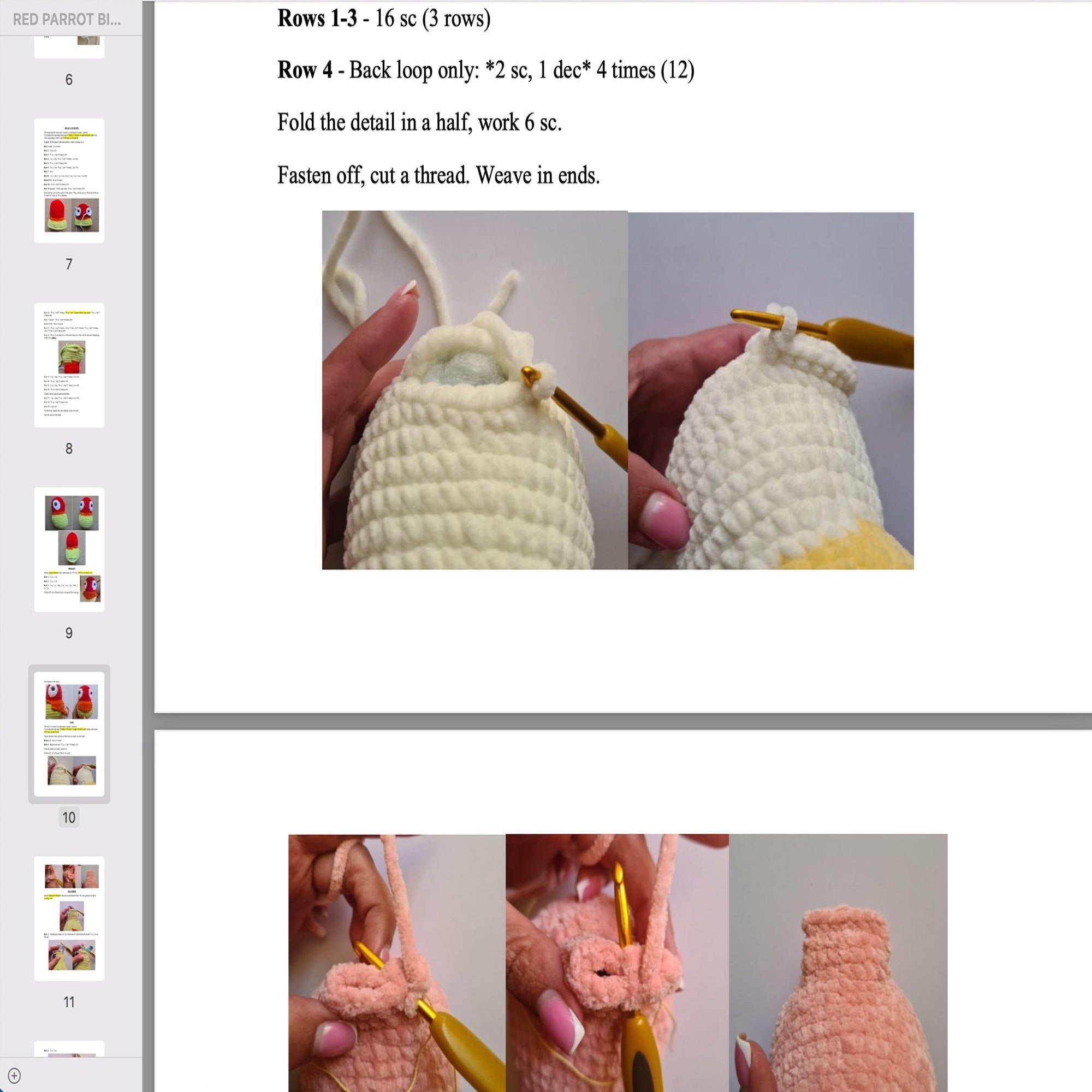 3-in-1 PARROT Crochet Pattern (skill level intermediate)