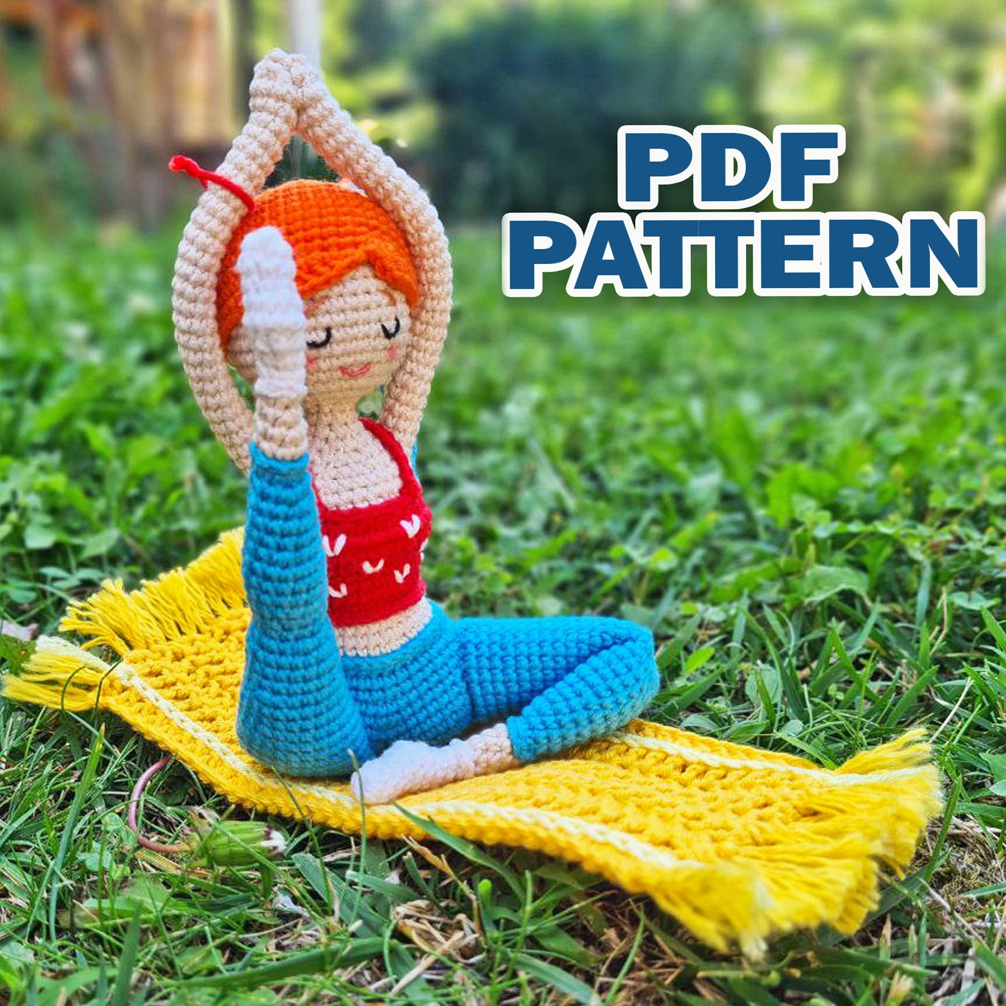 CROCHET PATTERN Amigurumi Yogi Girl, Meditating Girl Pdf Pattern, Crochet Doll Pattern, DIY Crochet Project for Home Decordoll pattern