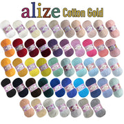 ALIZE COTTON GOLD Yarn, 57 Colors, Amigurumi Cotton Yarn, Cotton Acrylic Blend, Crochet Yarn, Knitting yarn, Sport Yarn, Summer Yarn
