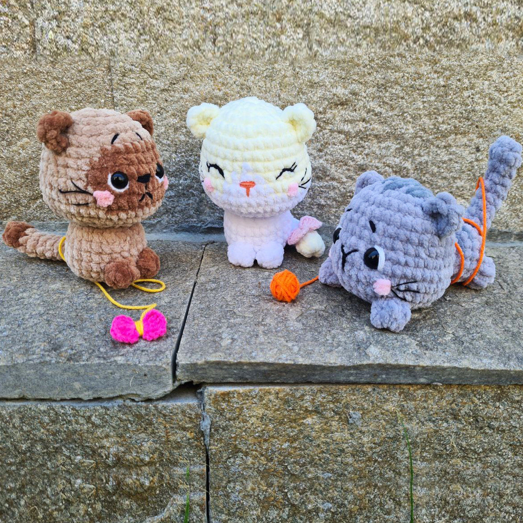 3 in 1 Crochet Pattern, Cute Loaf Cat Plushies, Amigurumi Crochet Cat, Crochet Plushie Pattern, Amigurumi Plushie Pattern Bundle, Low Sew
