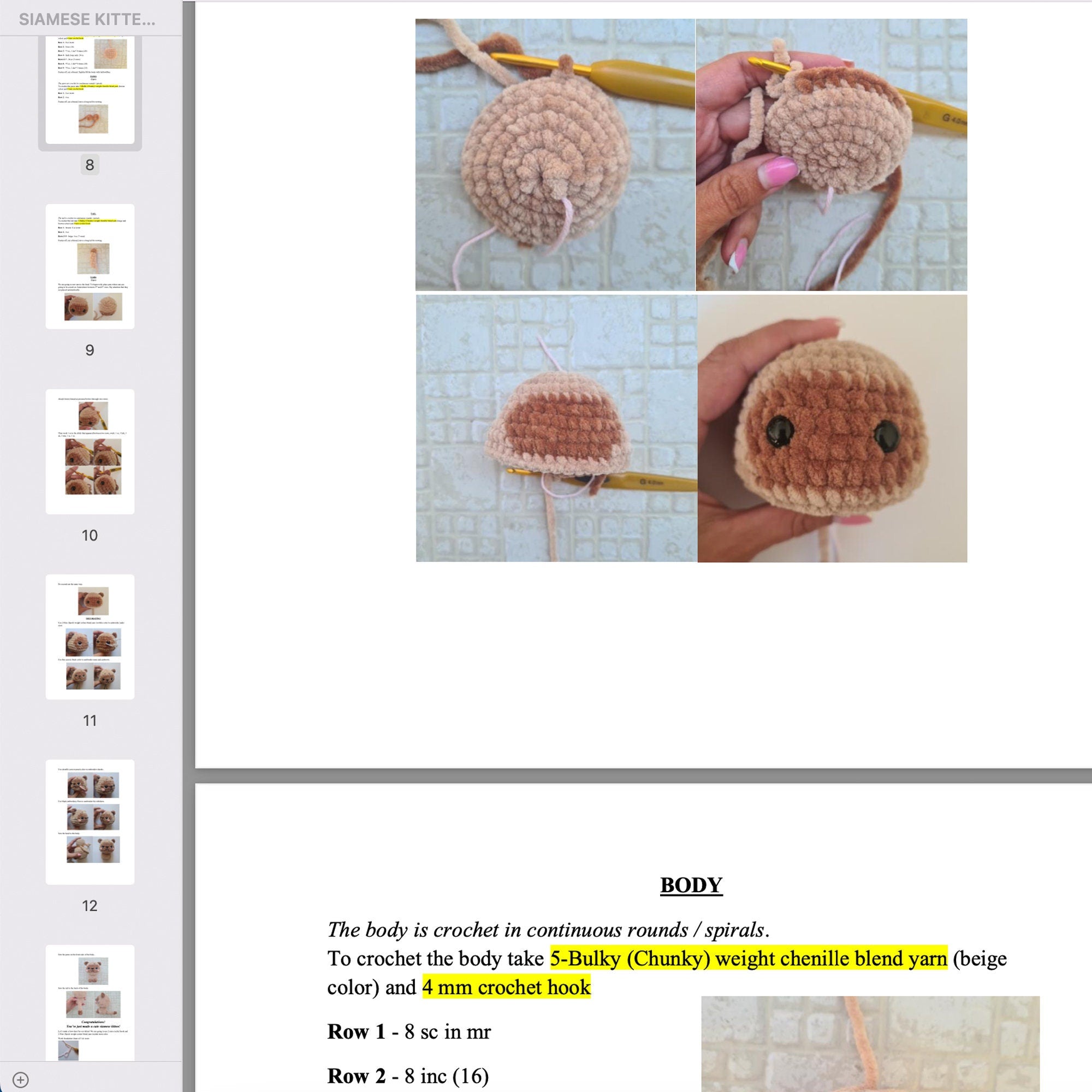 3 in 1 Crochet Pattern, Cute Loaf Cat Plushies, Amigurumi Crochet Cat, Crochet Plushie Pattern, Amigurumi Plushie Pattern Bundle, Low Sew