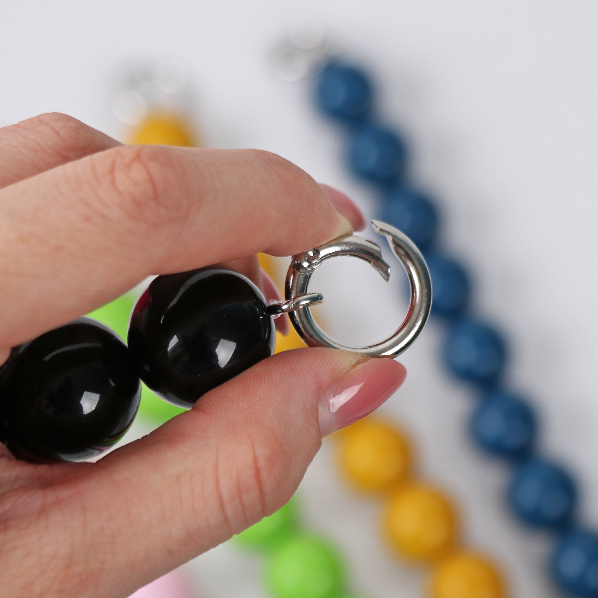 Shoulder Handbag Strap, Acrylic Purse Chain, Strap for Bags with Silver Hardware, Camera Bag Straps, Fabric Bag Strap, Colorful Purse Chain