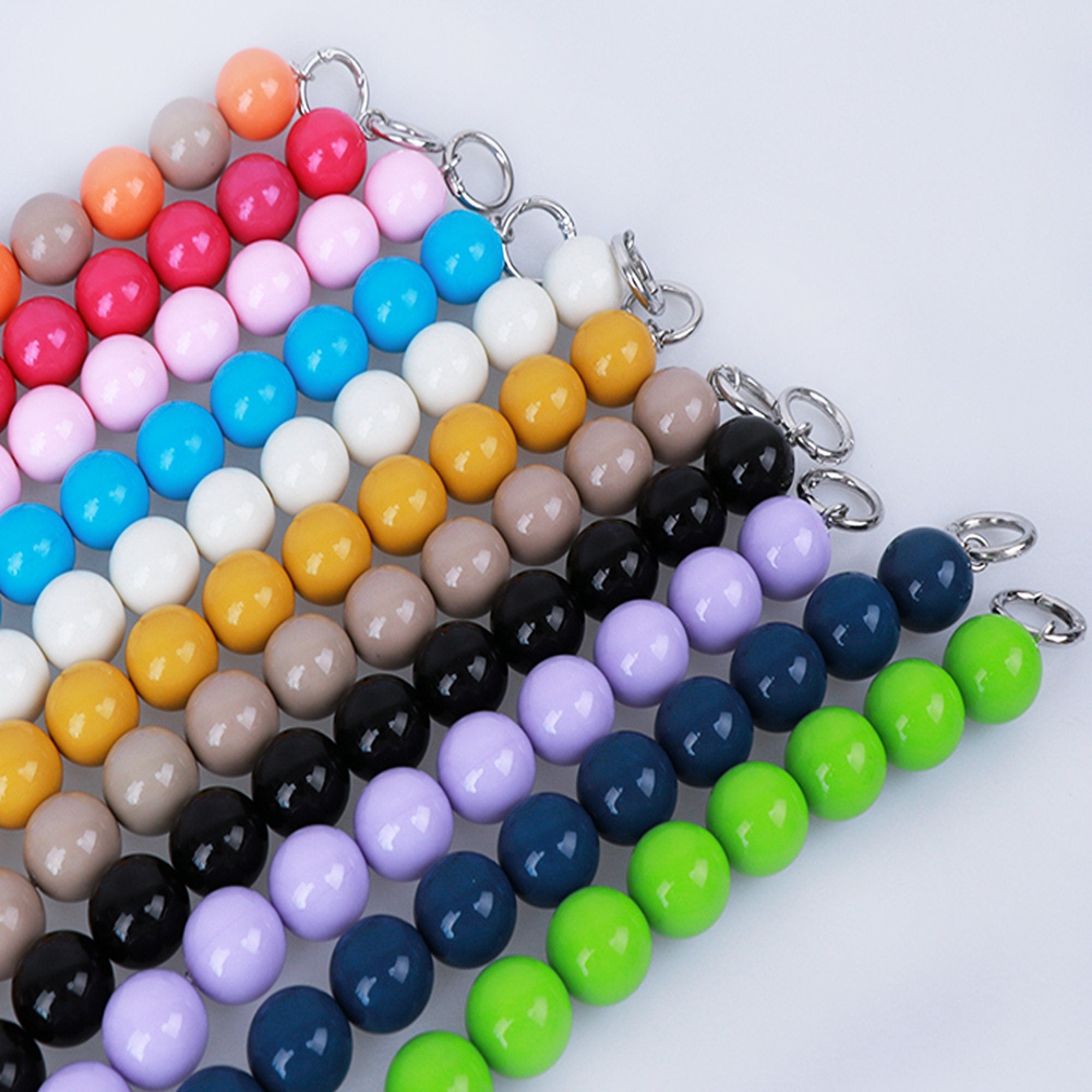 Shoulder Handbag Strap, Acrylic Purse Chain, Strap for Bags with Silver Hardware, Camera Bag Straps, Fabric Bag Strap, Colorful Purse Chain