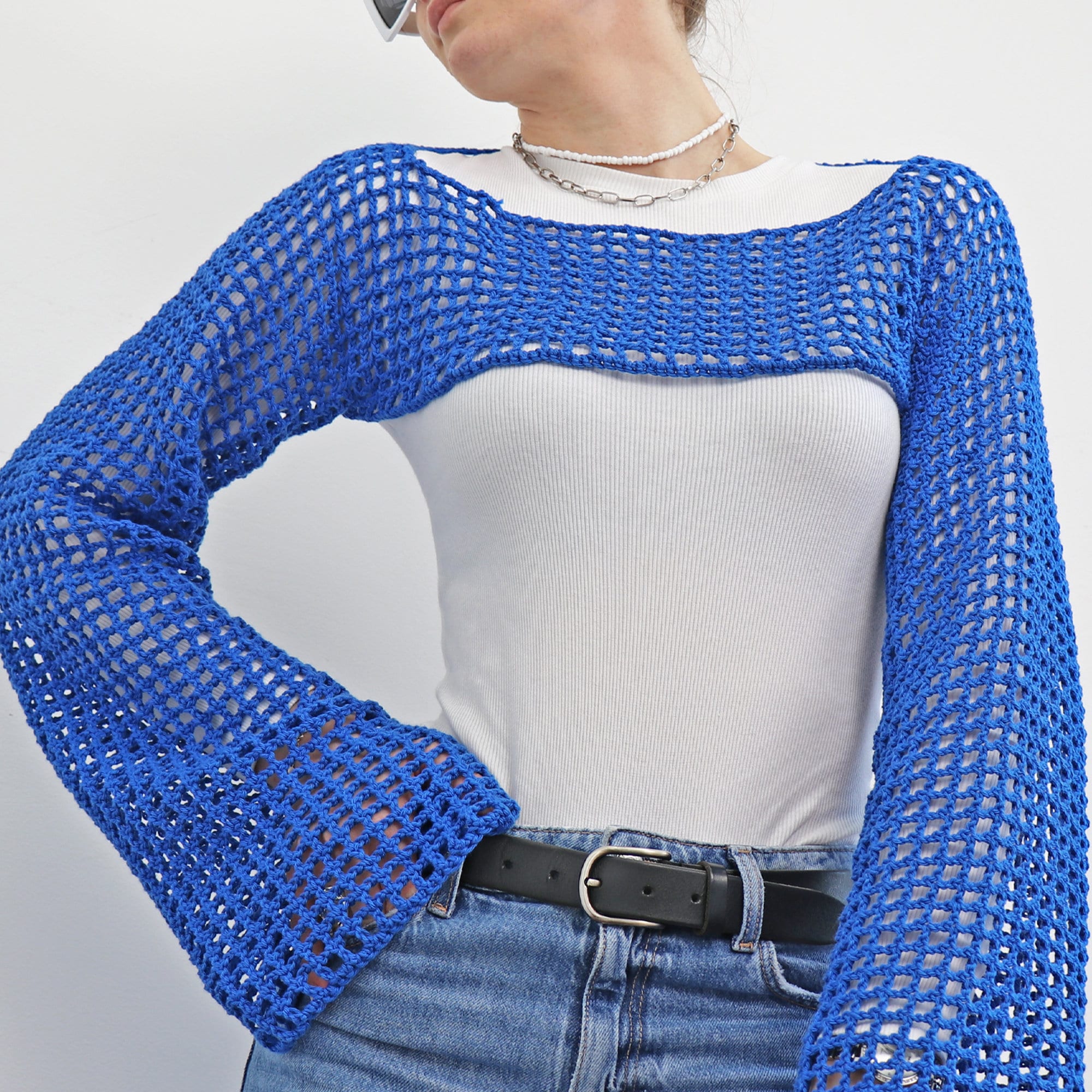 Crochet Shrug Sleeves Pattern, Crochet Mesh Sleeves, PDF Crochet Pattern, Women Crochet Top Pattern, Crochet Shrug,Cropped Top, Festival Top