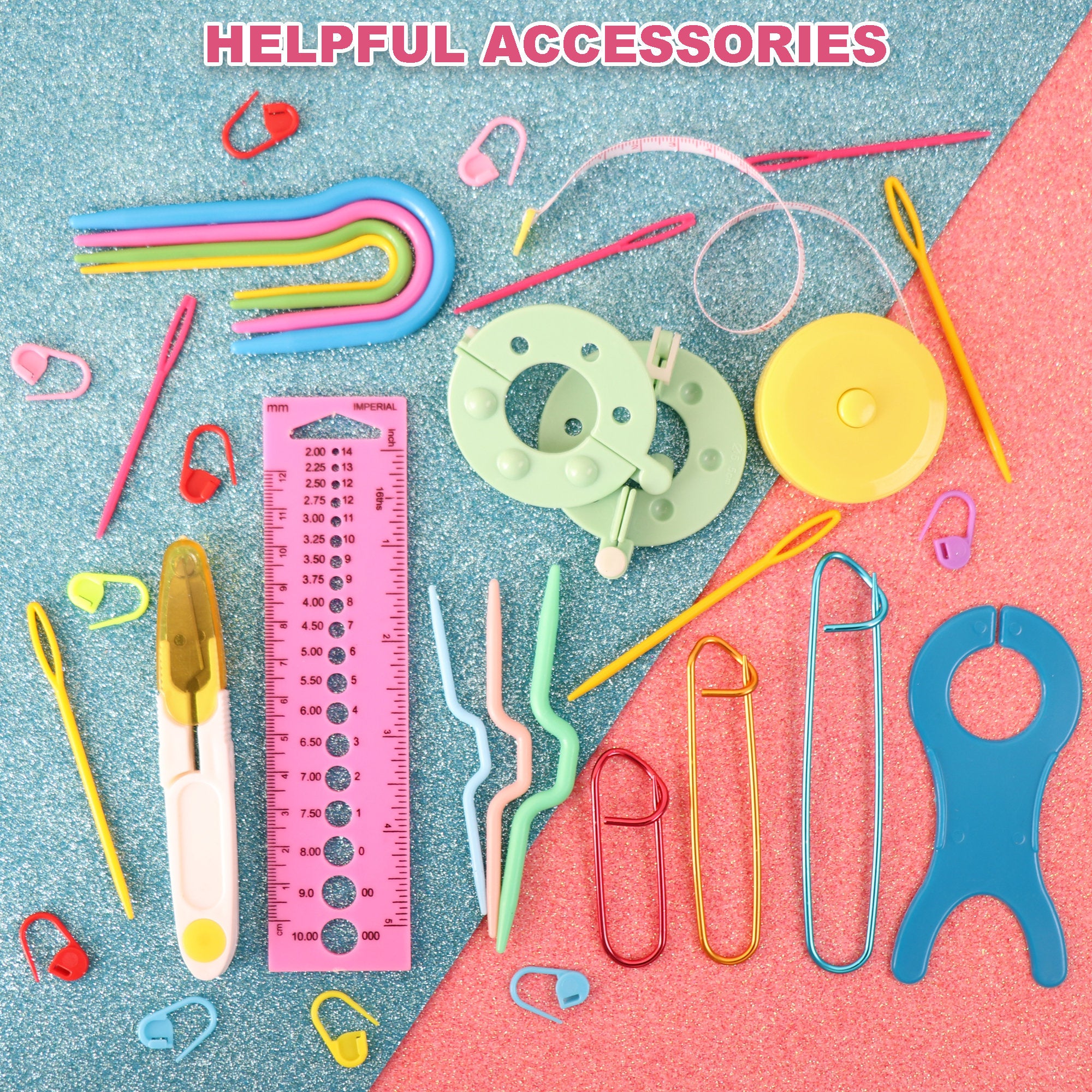 DIY Mini Crochet Kit, Beginner Crochet Kit All Ages, Includes Yarn, Crochet Hooks, Accessories Kit, Case & More, 58 Items in the Kit