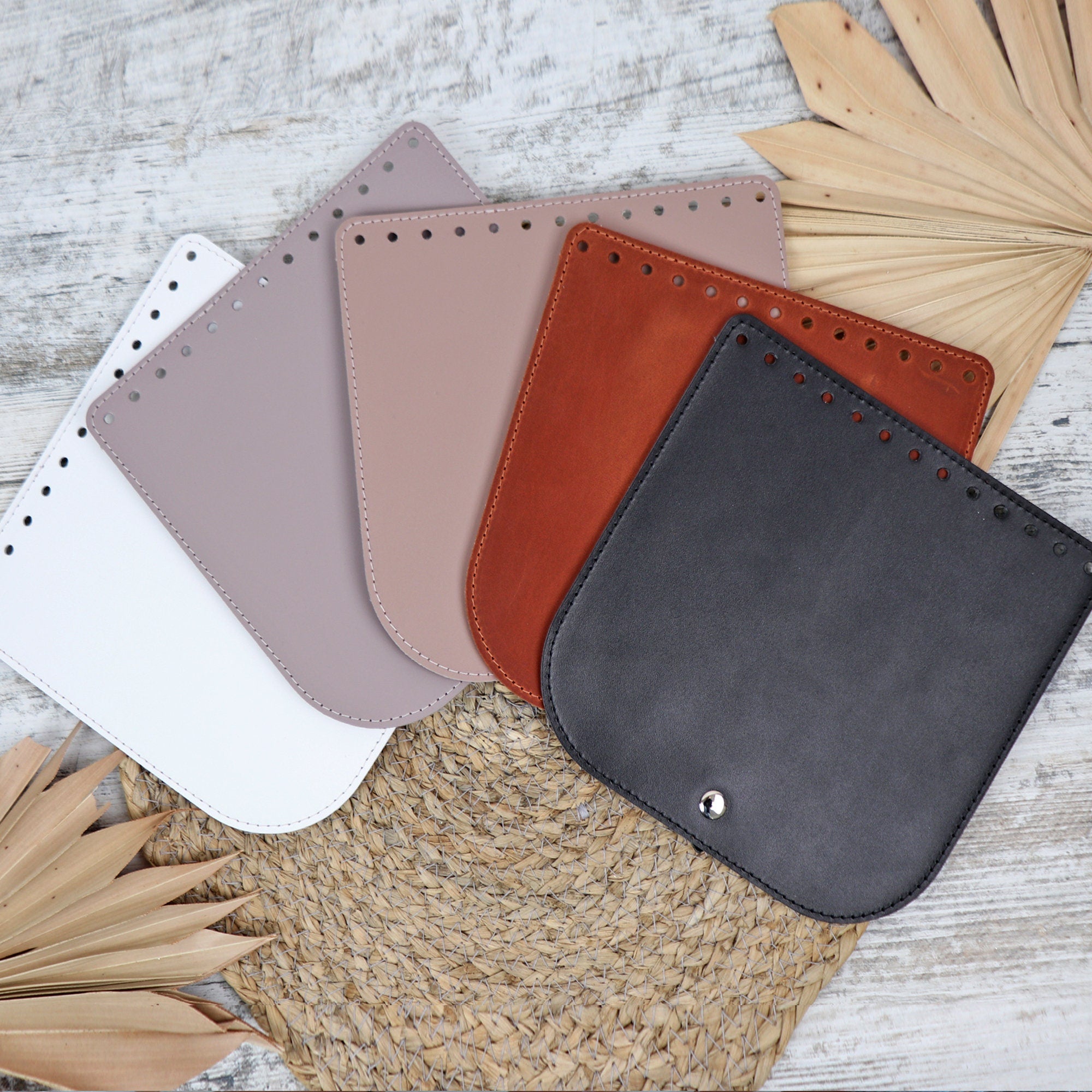 Leather TOP FOR BAG or Backpack, Genuine Leather Base for Crochet Bags and Backpacks, Crochet and Knit Handmade Bag Sypply