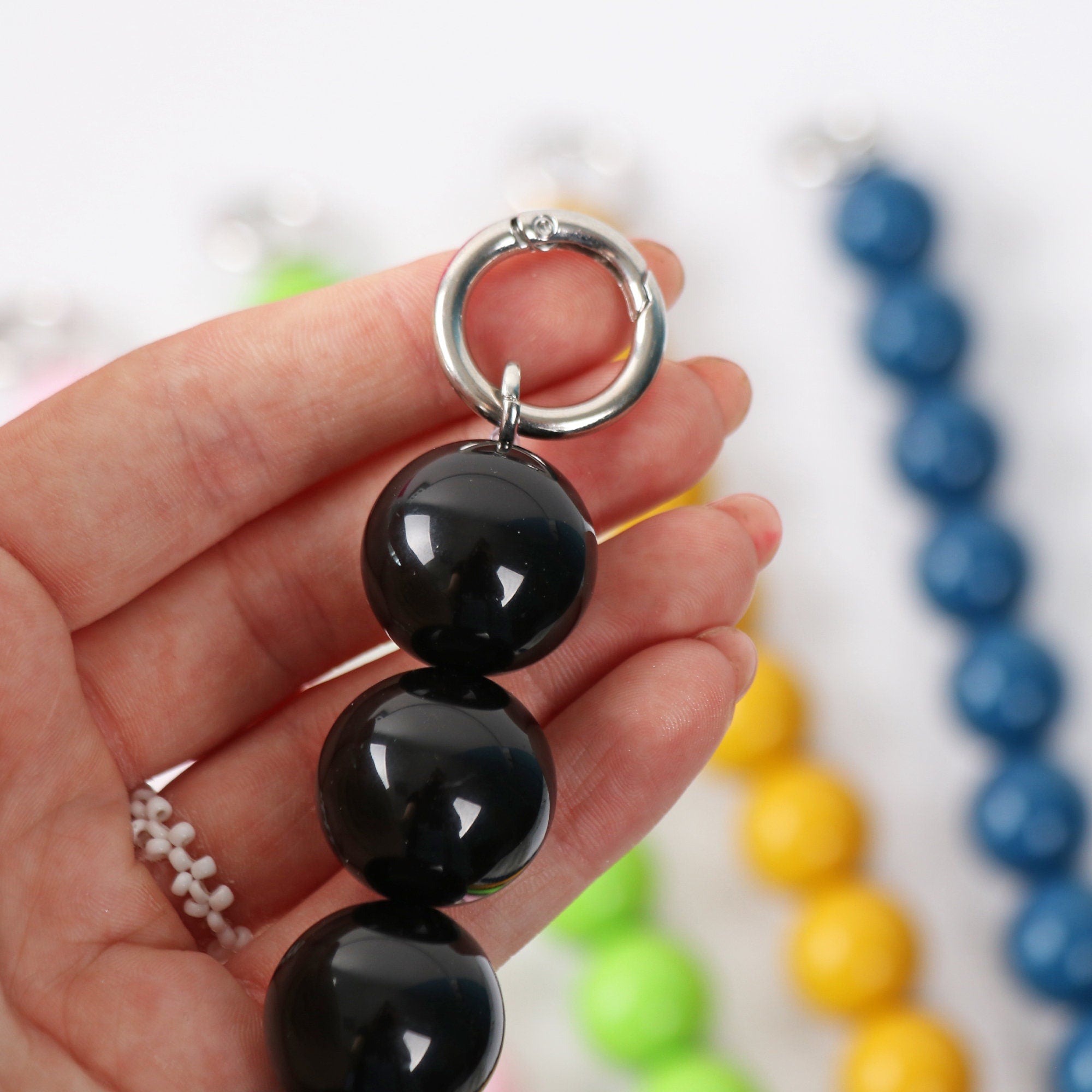 Shoulder Handbag Strap, Acrylic Purse Chain, Strap for Bags with Silver Hardware, Camera Bag Straps, Fabric Bag Strap, Colorful Purse Chain