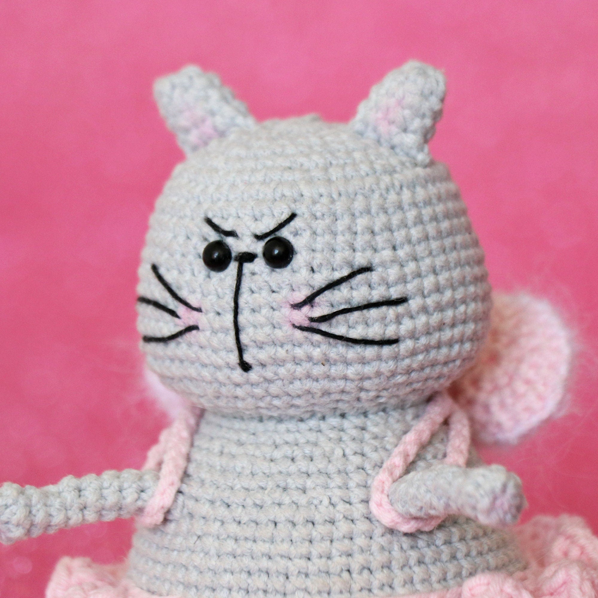Crochet Pattern Grumpy Cat in Fairy Costume, Amigurumi Cat Pattern, Crochet Cat, Easy Pattern, Pdf English Pattern, Instant Download