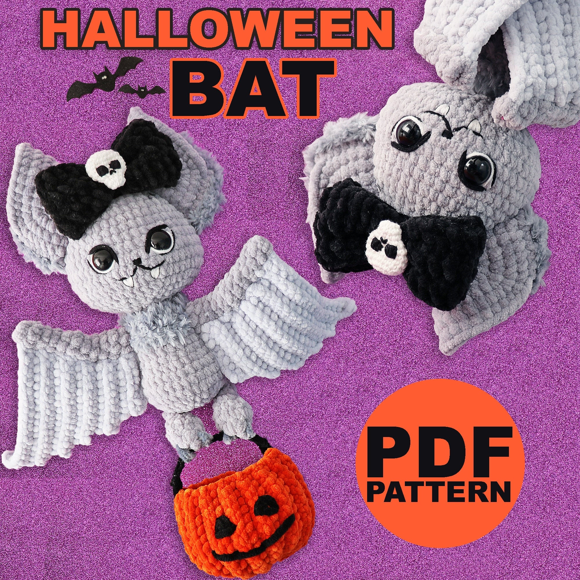 CROCHET BAT Amigurumi PATTERN, Halloween Crochet Bat Pattern, Small Crochet Bat, Bat Plushie, Crochet Animal Pattern, Diy Instant Download