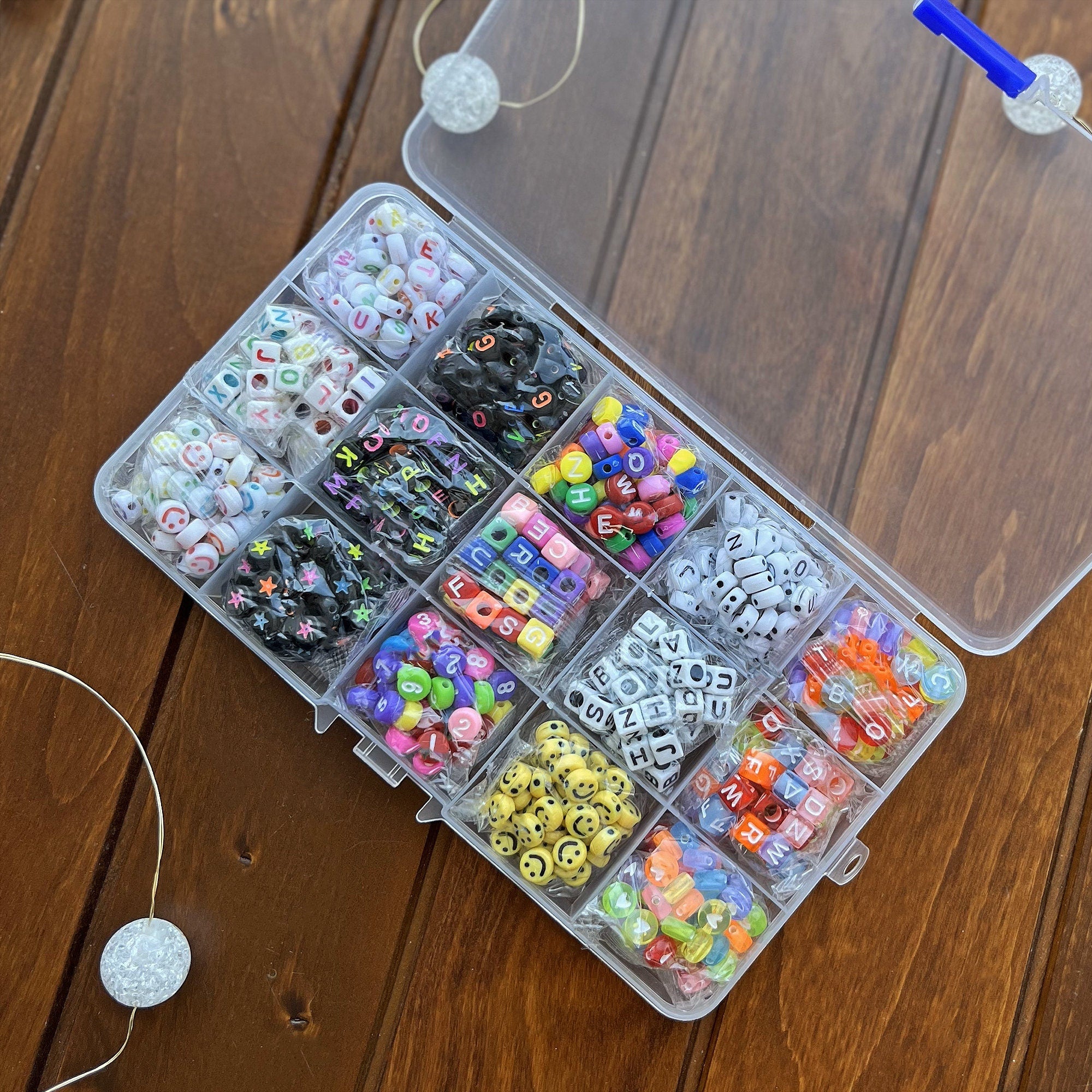 Friendship Bracelet BEADS SET, 15 Letters Beads, Bracelet Making Kit, Gift for Kids, Jewellery Making, Friendship Bracelets, Letter Beads