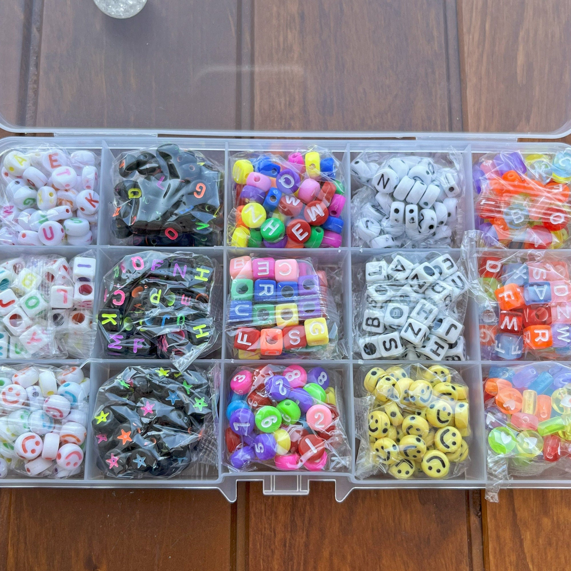 Friendship Bracelet BEADS SET, 15 Letters Beads, Bracelet Making Kit, Gift for Kids, Jewellery Making, Friendship Bracelets, Letter Beads