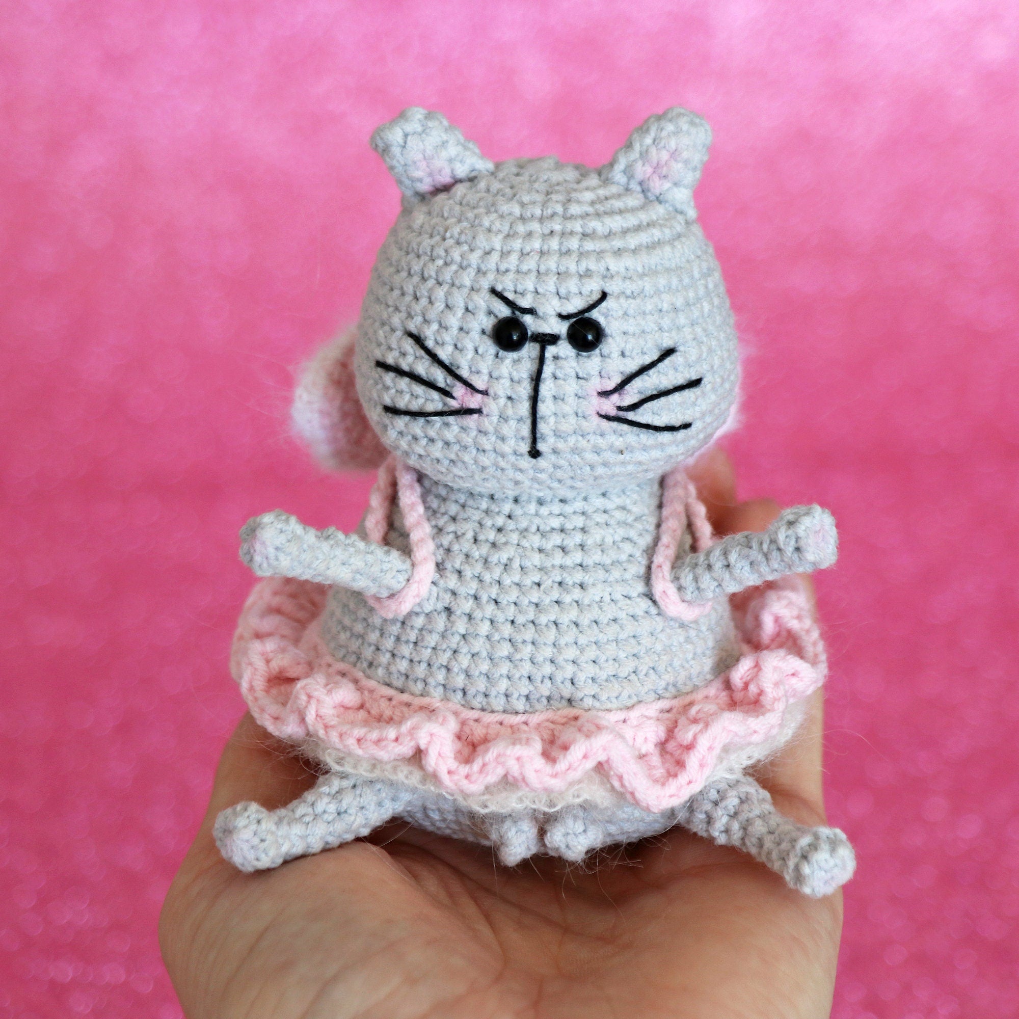 Crochet Pattern Grumpy Cat in Fairy Costume, Amigurumi Cat Pattern, Crochet Cat, Easy Pattern, Pdf English Pattern, Instant Download