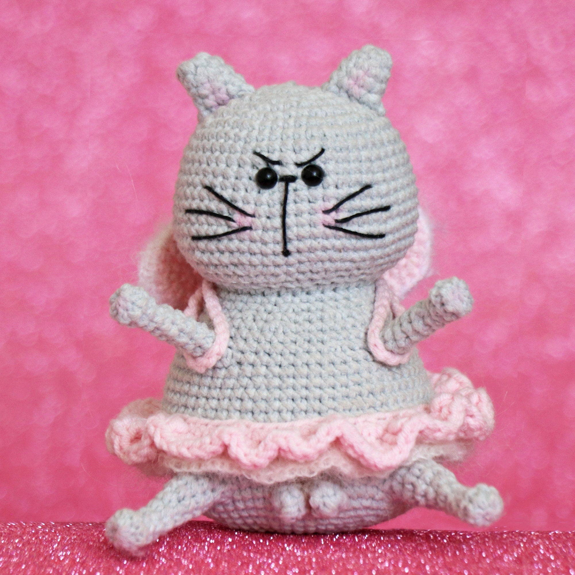 Crochet Pattern Grumpy Cat in Fairy Costume, Amigurumi Cat Pattern, Crochet Cat, Easy Pattern, Pdf English Pattern, Instant Download