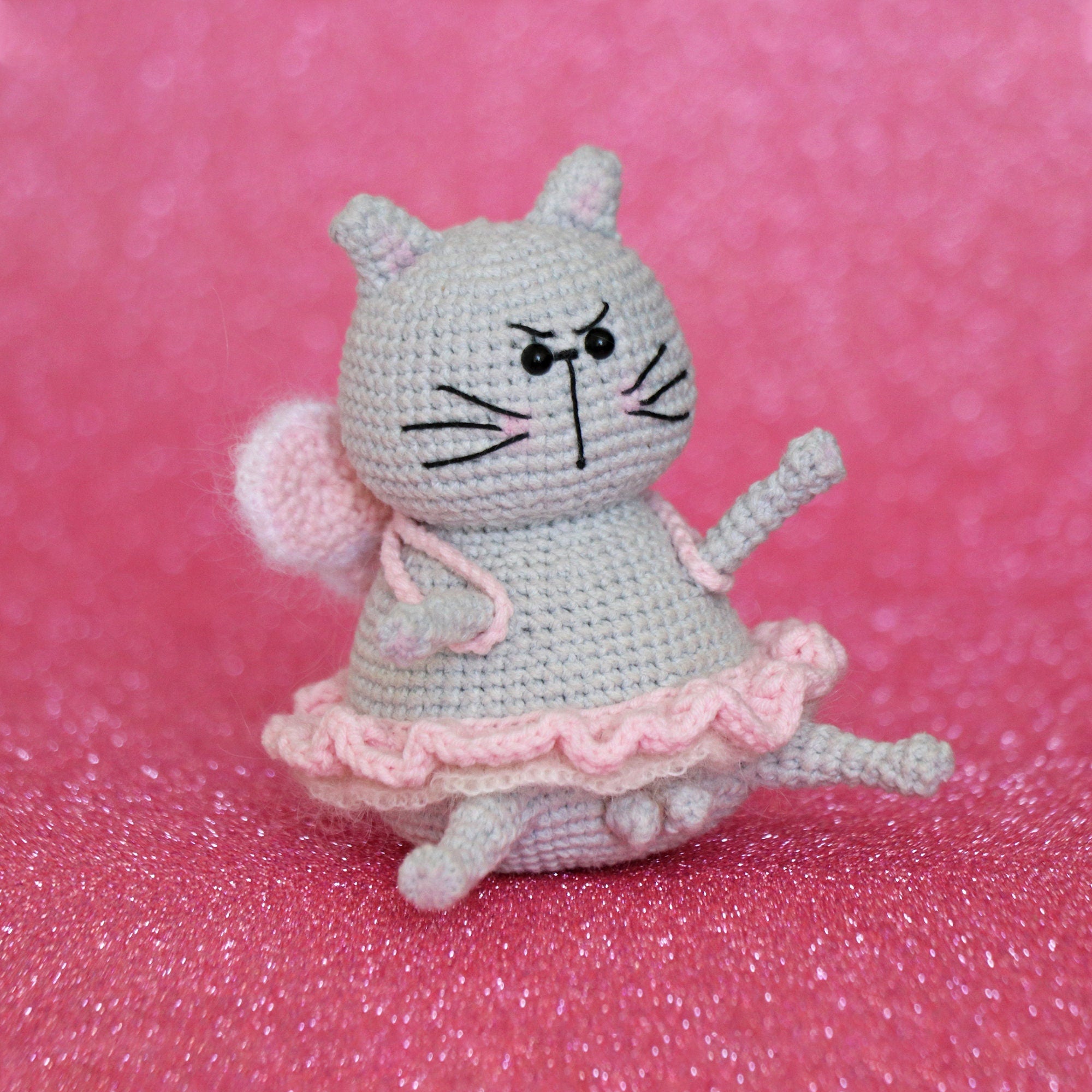 Crochet Pattern Grumpy Cat in Fairy Costume, Amigurumi Cat Pattern, Crochet Cat, Easy Pattern, Pdf English Pattern, Instant Download
