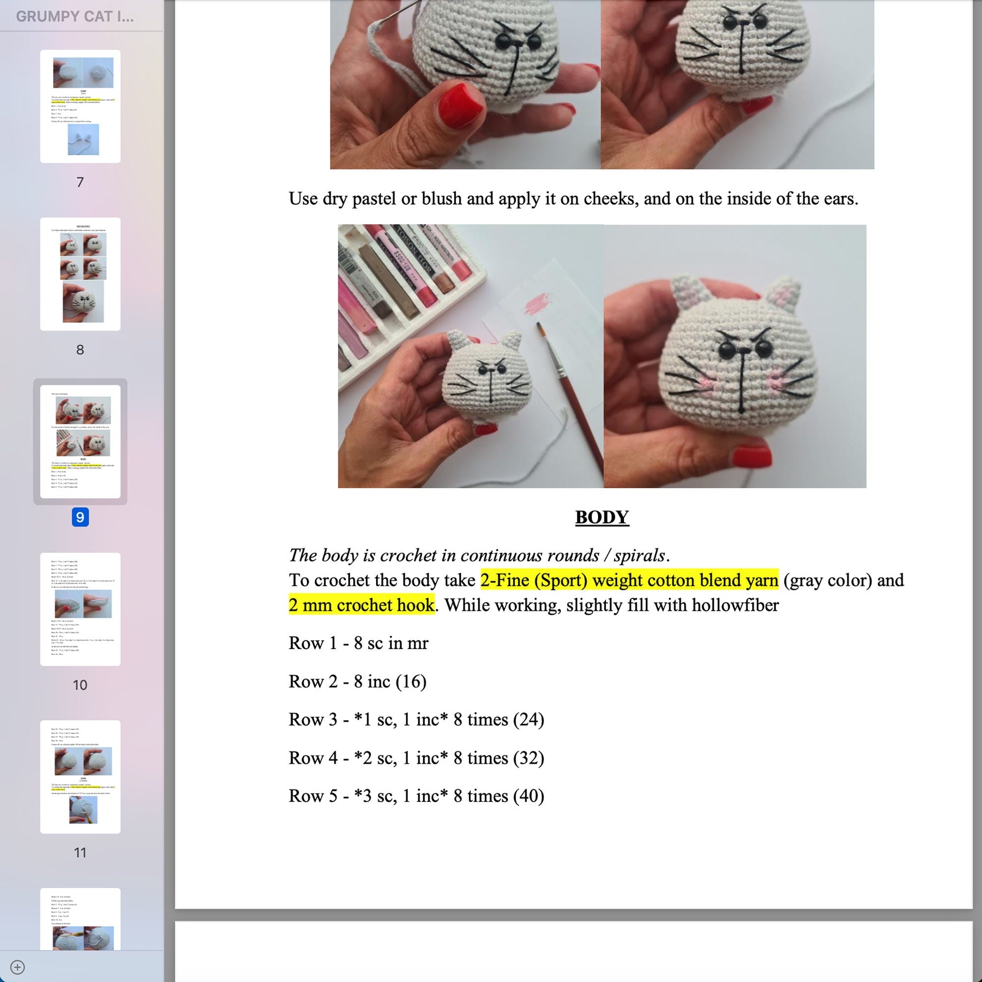Crochet Pattern Grumpy Cat in Fairy Costume, Amigurumi Cat Pattern, Crochet Cat, Easy Pattern, Pdf English Pattern, Instant Download