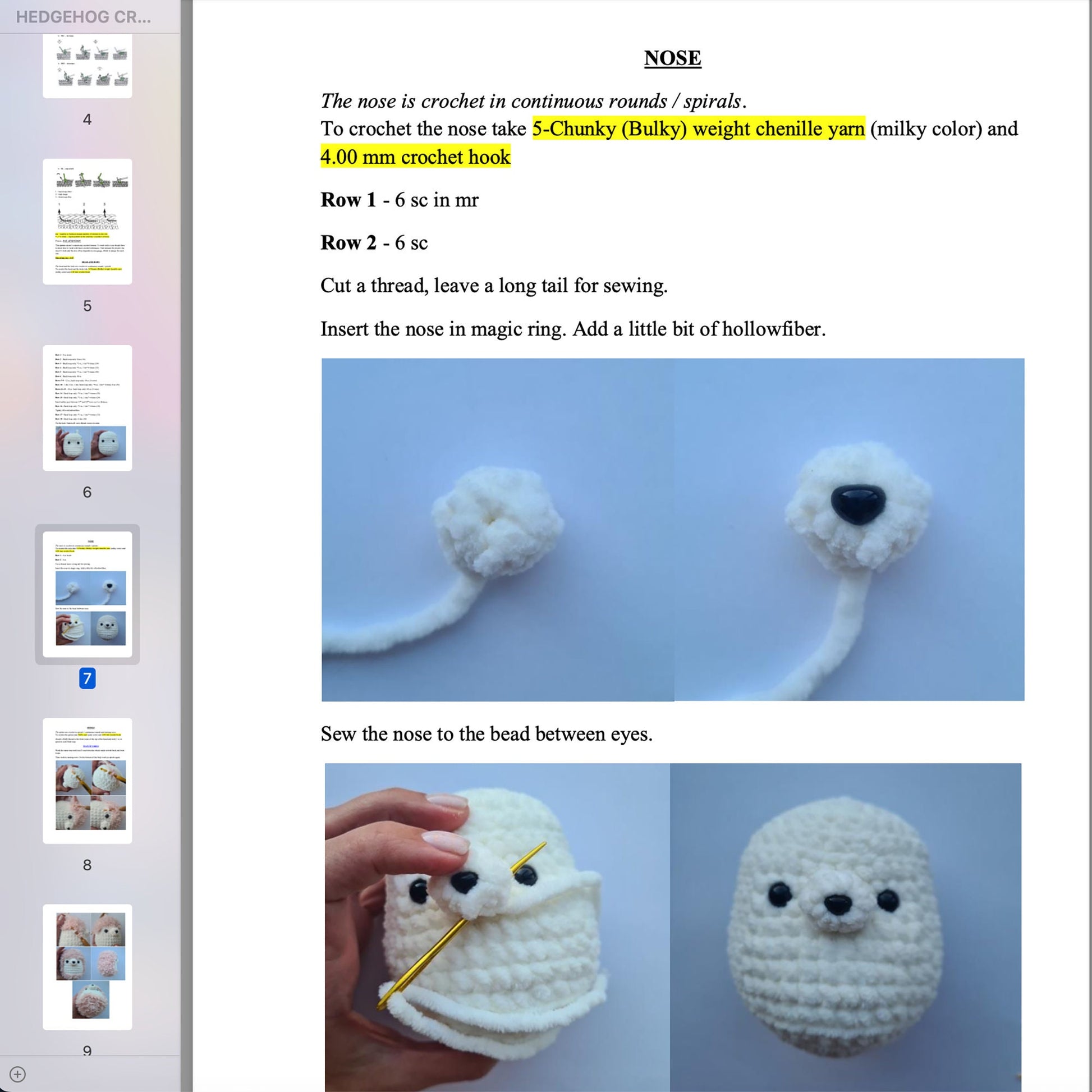 Hedgehog AMIGURUMI PATTERN, PDF Crochet Animal Pattern, Crochet Pattern, Amigurumi Hedgehog Pattern, Beginner Crochet, Eanglish Pattern