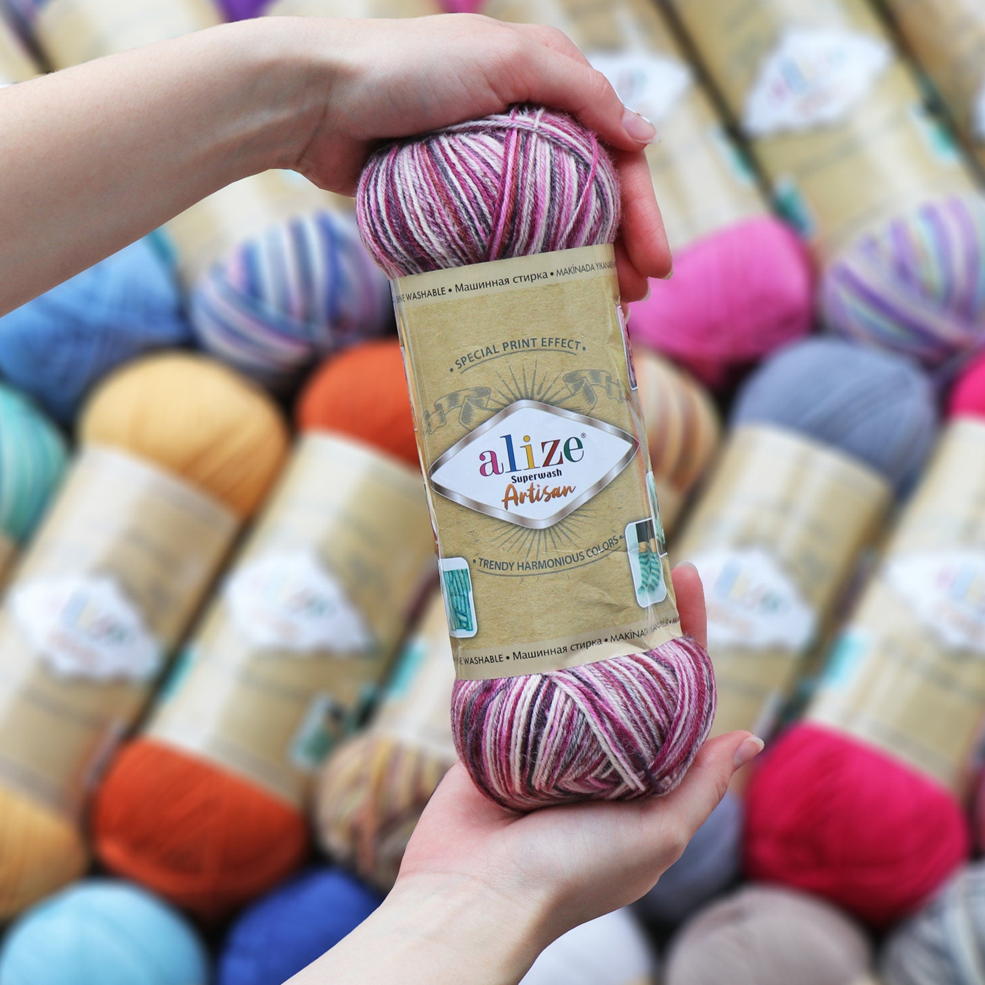 Alize Superwash Artisan, Sock Yarn, Knitting Yarn, Wool Yarn, Self Stripping Yarn, Batik Yarn, Sock Yarn Hosiery 32 Colors