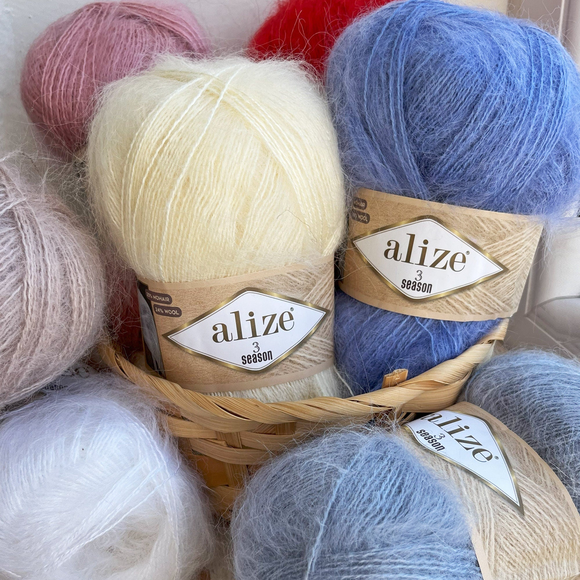 ALIZE 3 SEASON - Mohair Yarn, Wool Yarn, Winter Yarn, Blend Yarn, Warm Yarn, Fancy Yarn, Fluffy Mohair Yarn, Natural Mohair Yarn