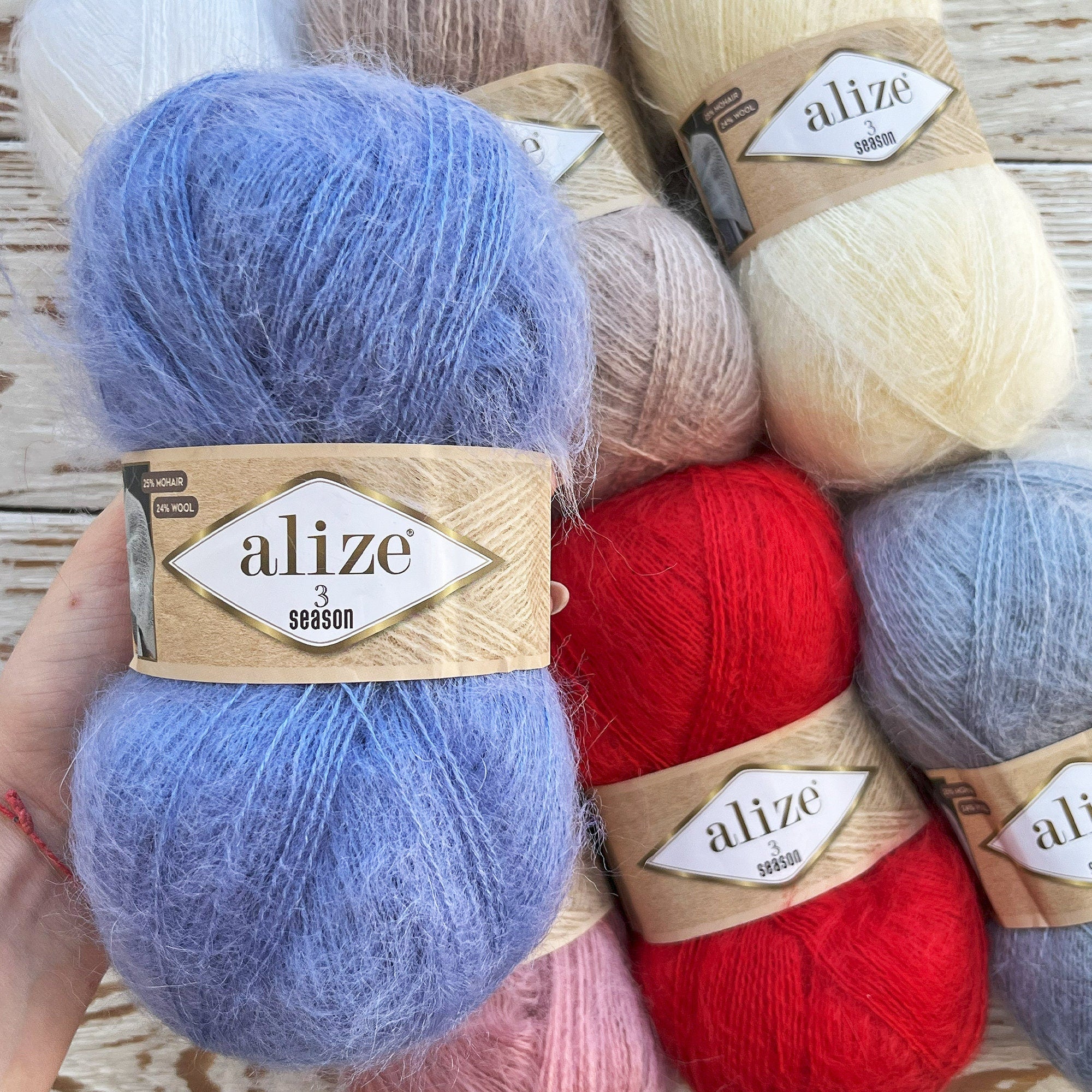ALIZE 3 SEASON - Mohair Yarn, Wool Yarn, Winter Yarn, Blend Yarn, Warm Yarn, Fancy Yarn, Fluffy Mohair Yarn, Natural Mohair Yarn