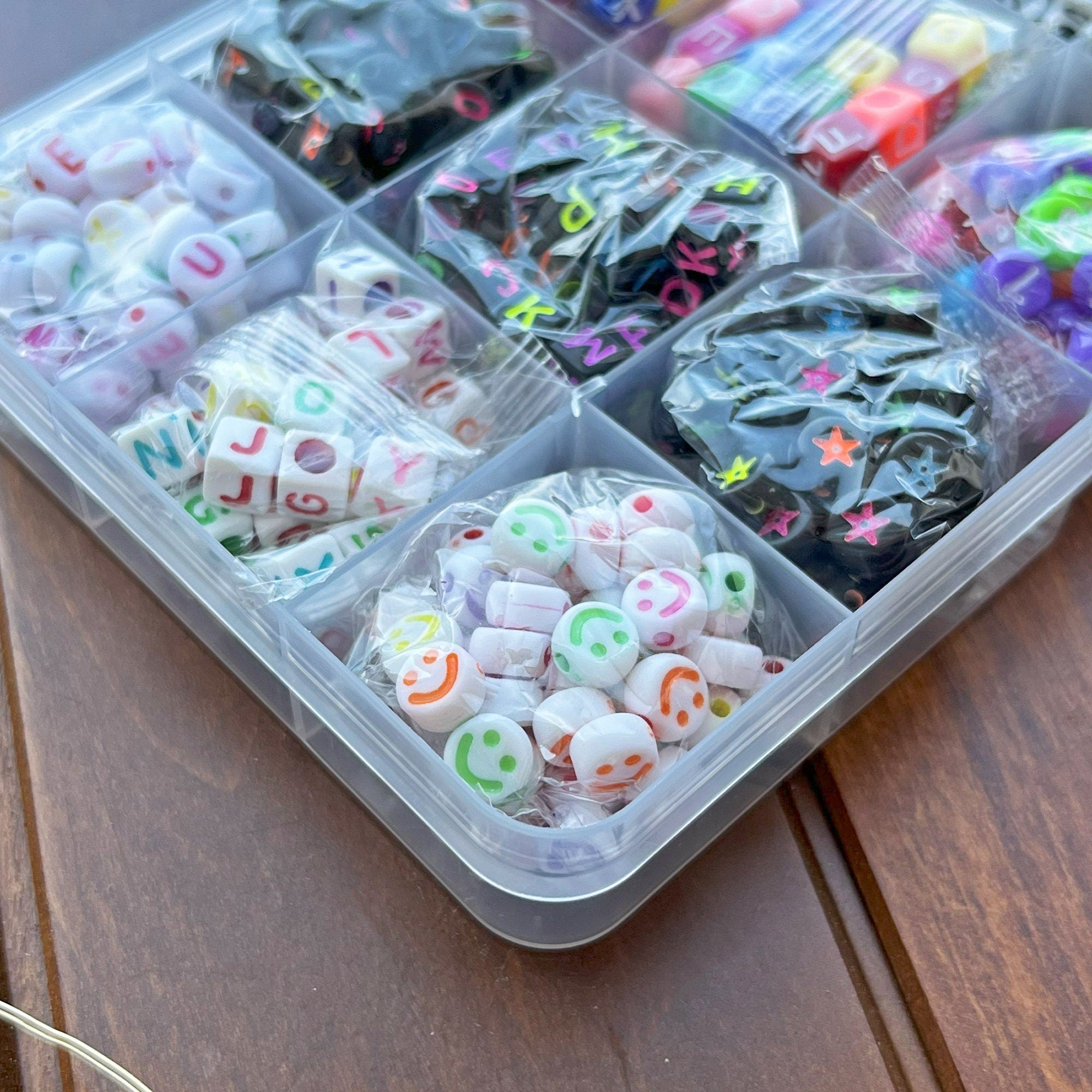 Friendship Bracelet BEADS SET, 15 Letters Beads, Bracelet Making Kit, Gift for Kids, Jewellery Making, Friendship Bracelets, Letter Beads