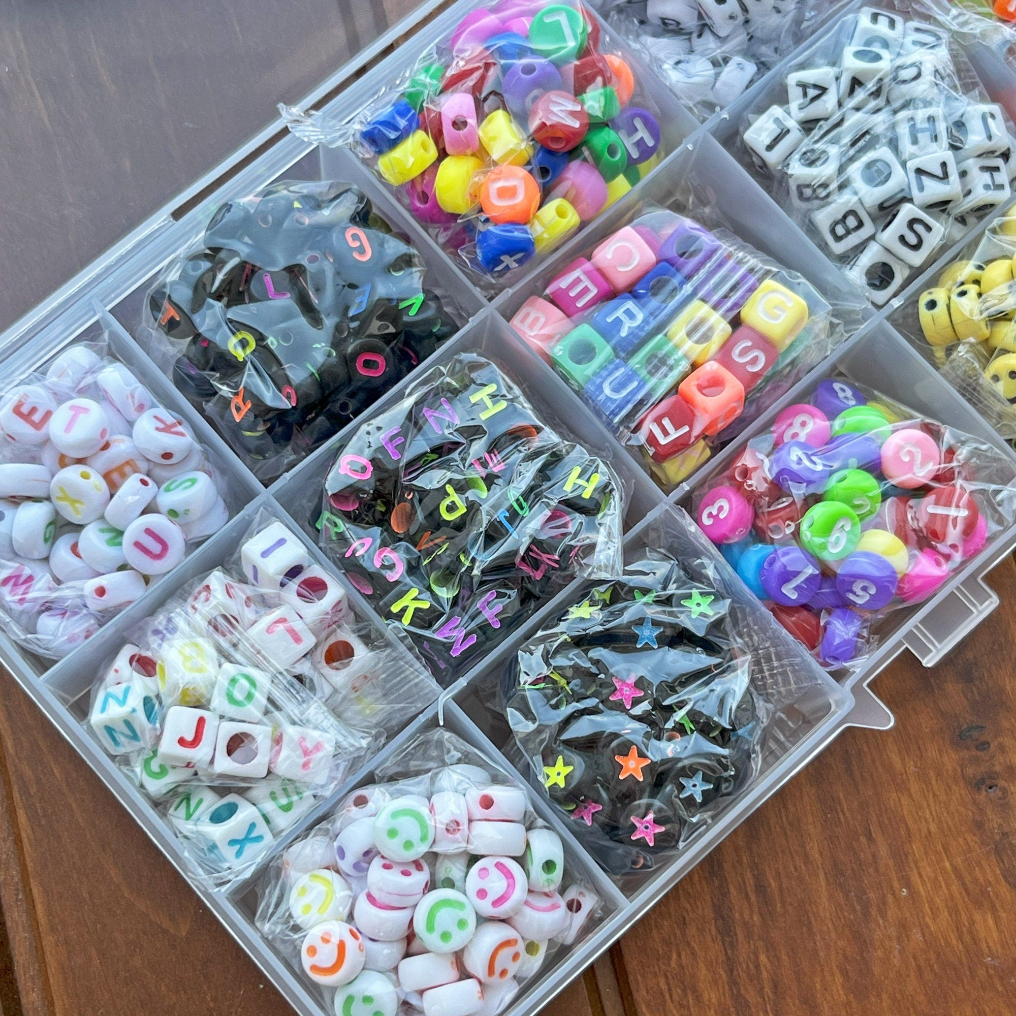 Friendship Bracelet BEADS SET, 15 Letters Beads, Bracelet Making Kit, Gift for Kids, Jewellery Making, Friendship Bracelets, Letter Beads