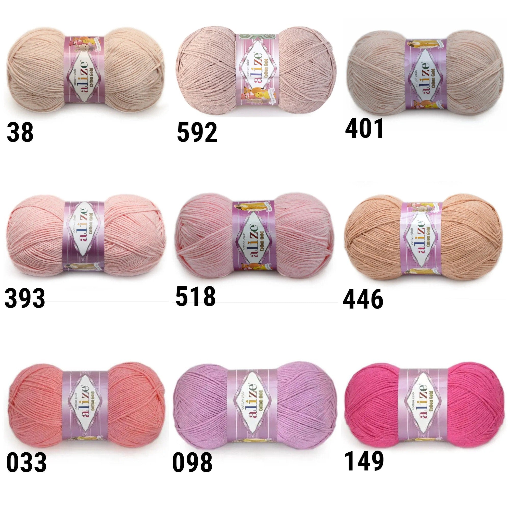 ALIZE COTTON GOLD Yarn, 57 Colors, Amigurumi Cotton Yarn, Cotton Acrylic Blend, Crochet Yarn, Knitting yarn, Sport Yarn, Summer Yarn