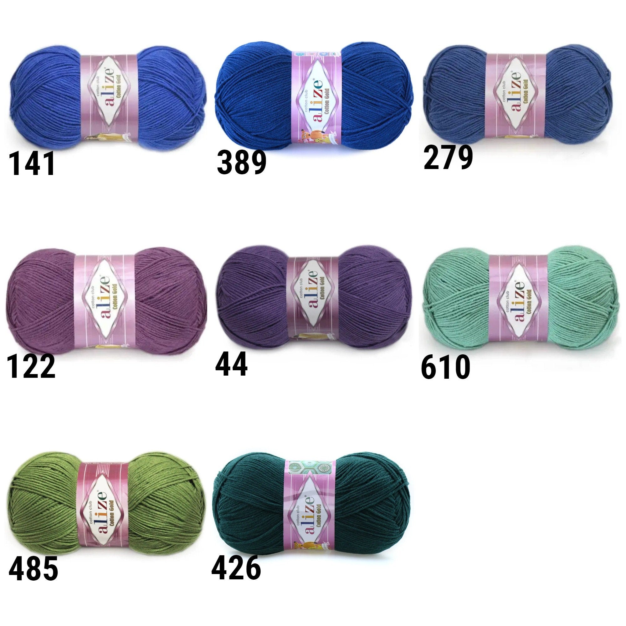 ALIZE COTTON GOLD Yarn, 57 Colors, Amigurumi Cotton Yarn, Cotton Acrylic Blend, Crochet Yarn, Knitting yarn, Sport Yarn, Summer Yarn