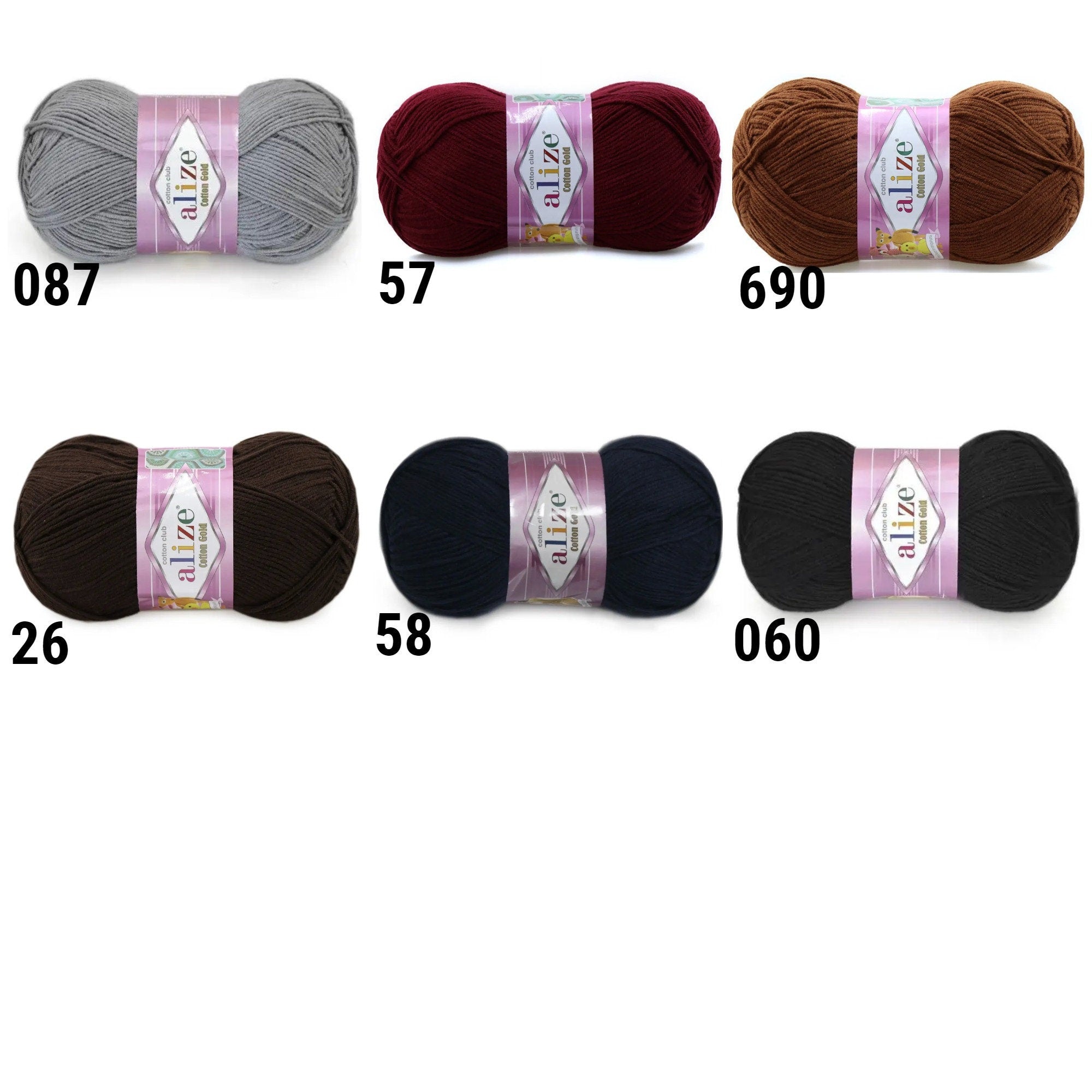 ALIZE COTTON GOLD Yarn, 57 Colors, Amigurumi Cotton Yarn, Cotton Acrylic Blend, Crochet Yarn, Knitting yarn, Sport Yarn, Summer Yarn