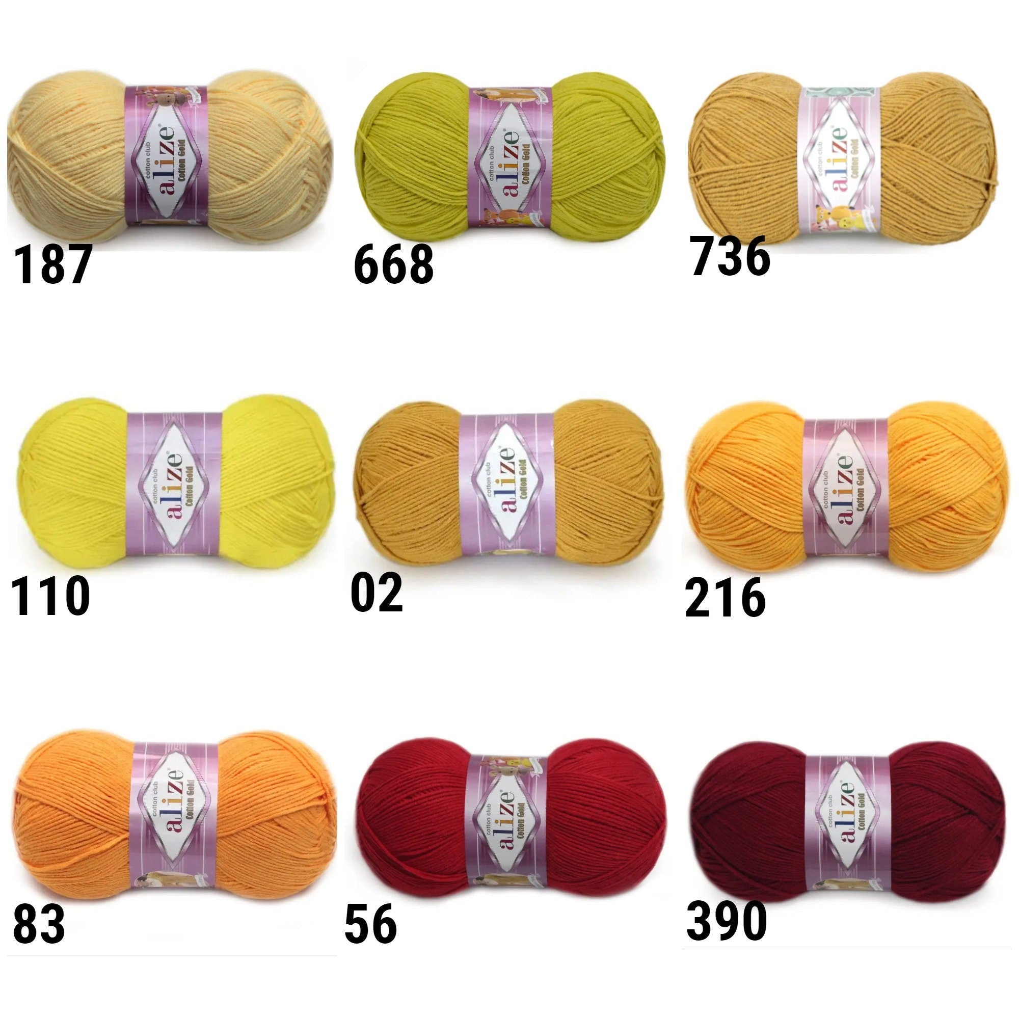 ALIZE COTTON GOLD Yarn, 57 Colors, Amigurumi Cotton Yarn, Cotton Acrylic Blend, Crochet Yarn, Knitting yarn, Sport Yarn, Summer Yarn