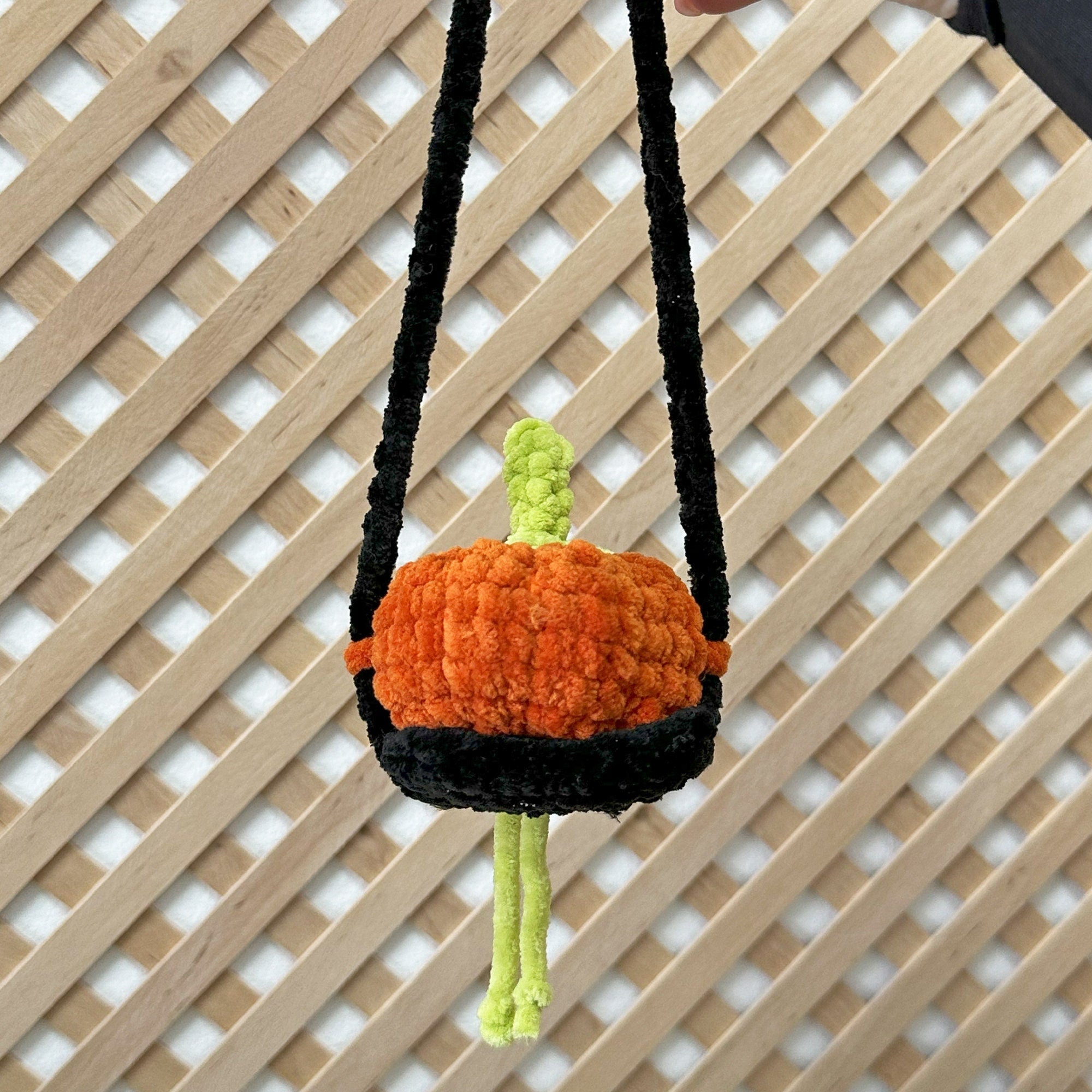 Crochet PUMPKIN Car Mirror Hanger PDF PATTERN, Fall Car Decor, Diy Car Accessories, Amigurumi, Fall Decor, Car Hanger
