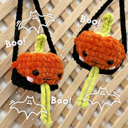 Crochet PUMPKIN Car Mirror Hanger PDF PATTERN, Fall Car Decor, Diy Car Accessories, Amigurumi, Fall Decor, Car Hanger