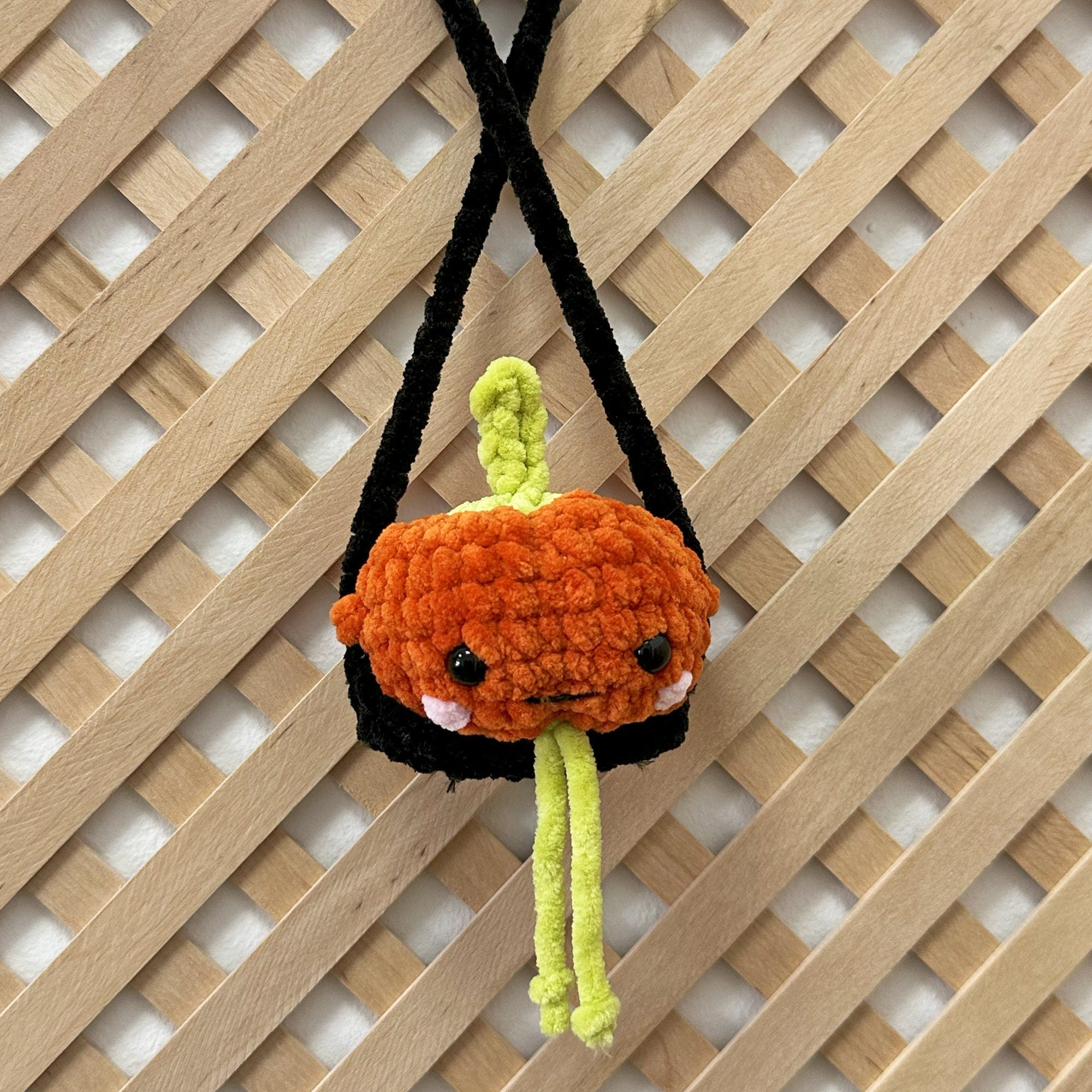 Crochet PUMPKIN Car Mirror Hanger PDF PATTERN, Fall Car Decor, Diy Car Accessories, Amigurumi, Fall Decor, Car Hanger