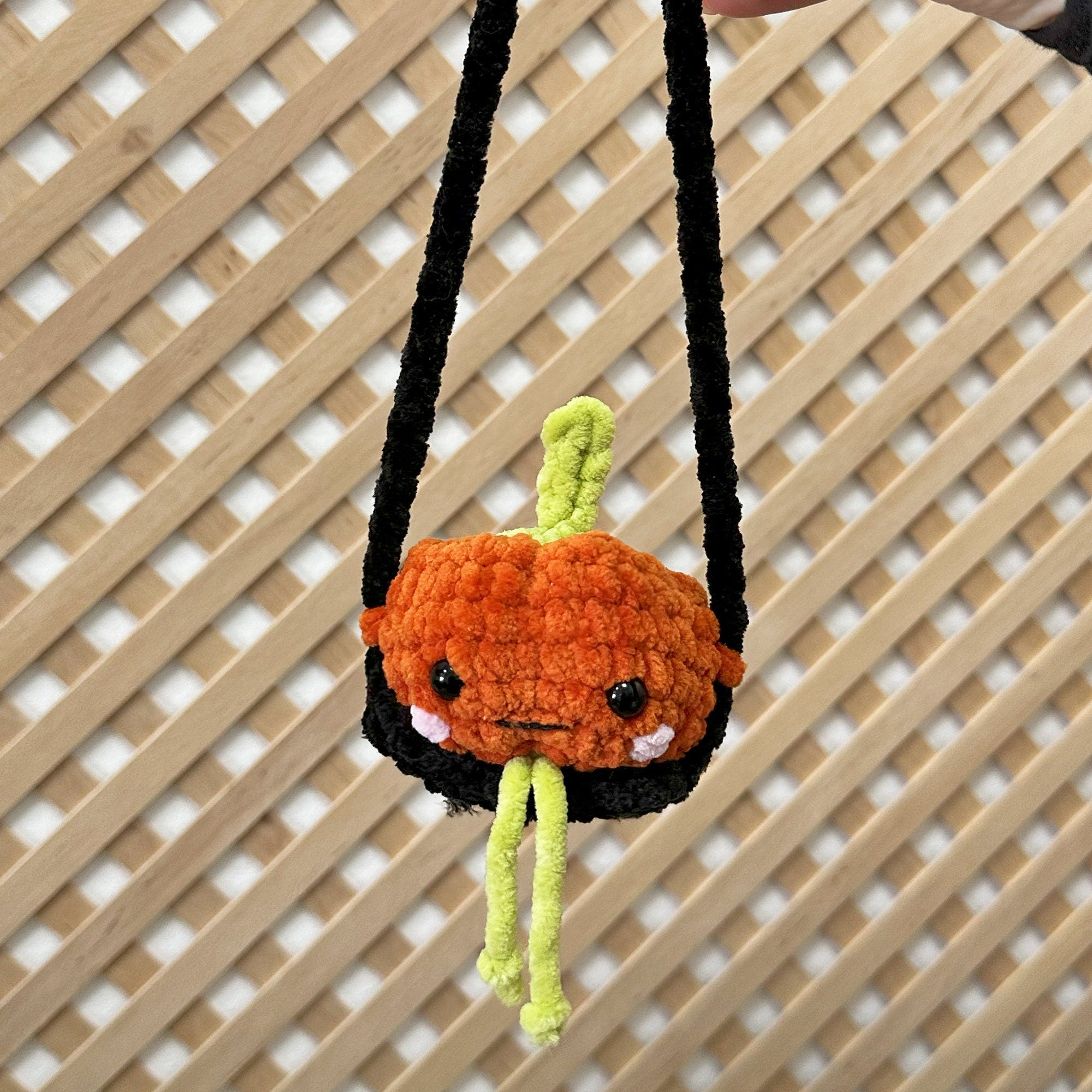 Crochet PUMPKIN Car Mirror Hanger PDF PATTERN, Fall Car Decor, Diy Car Accessories, Amigurumi, Fall Decor, Car Hanger