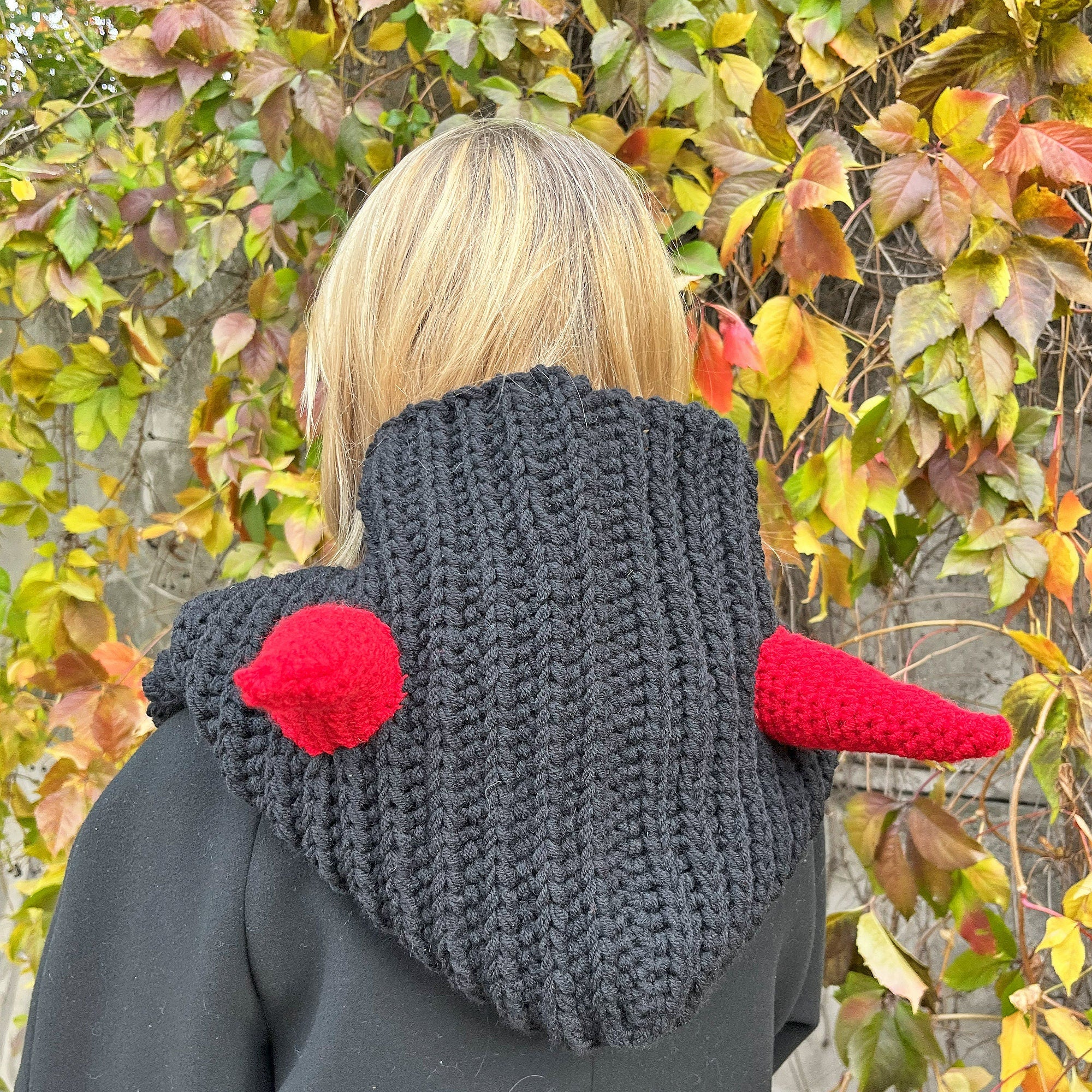 Crochet Pattern HORNED COWL, Halloween Hood, Unisex Hooded Cowl, Crochet Balaclava, Halloween Costume, English Only, Digital PDF Pattern