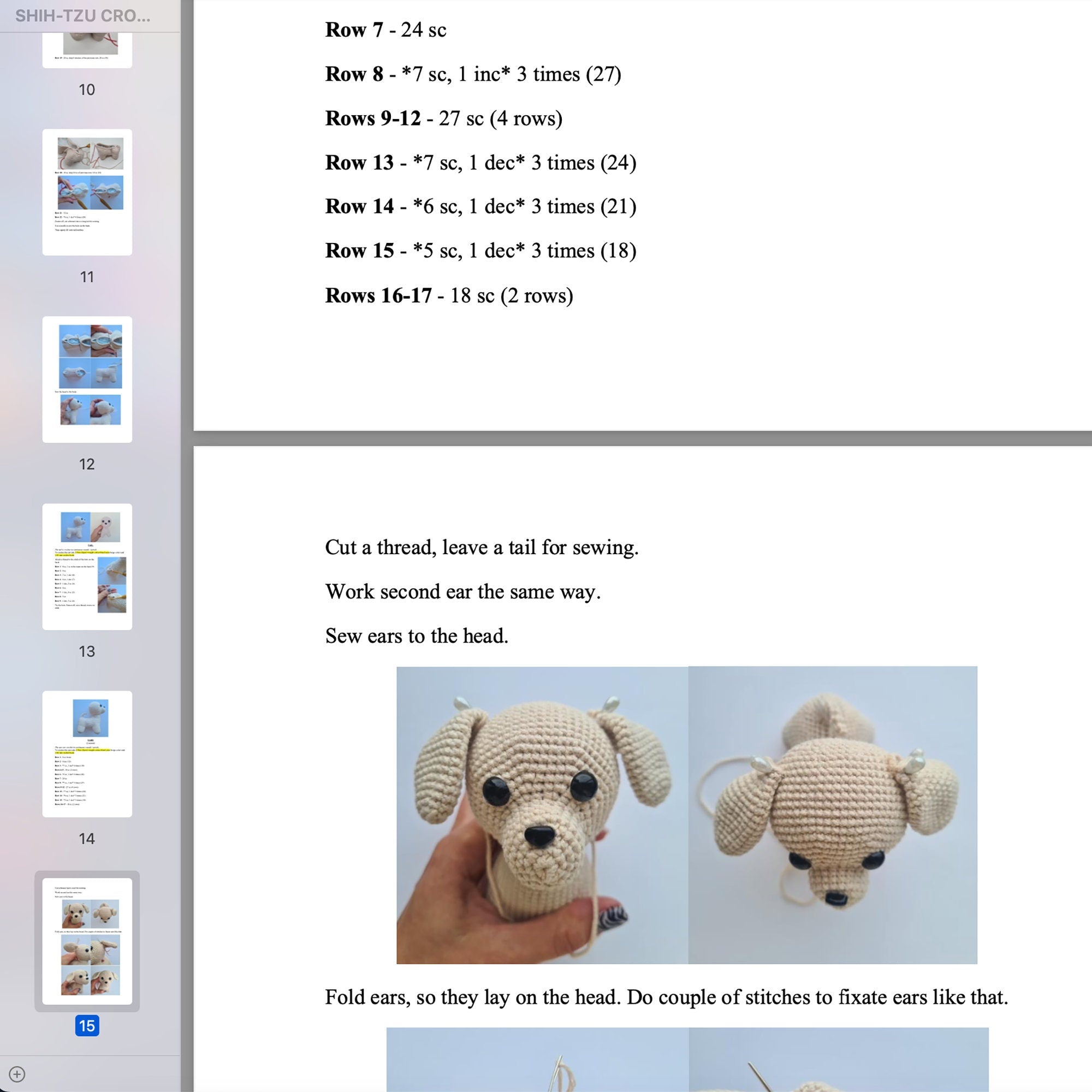 Small Shih-Tzu Dog Crochet Pattern, Amigurumi Dog, Crochet Dog Pattern, Toy Dog, Crochet Puppy, PDF English Pattern, Instant Download
